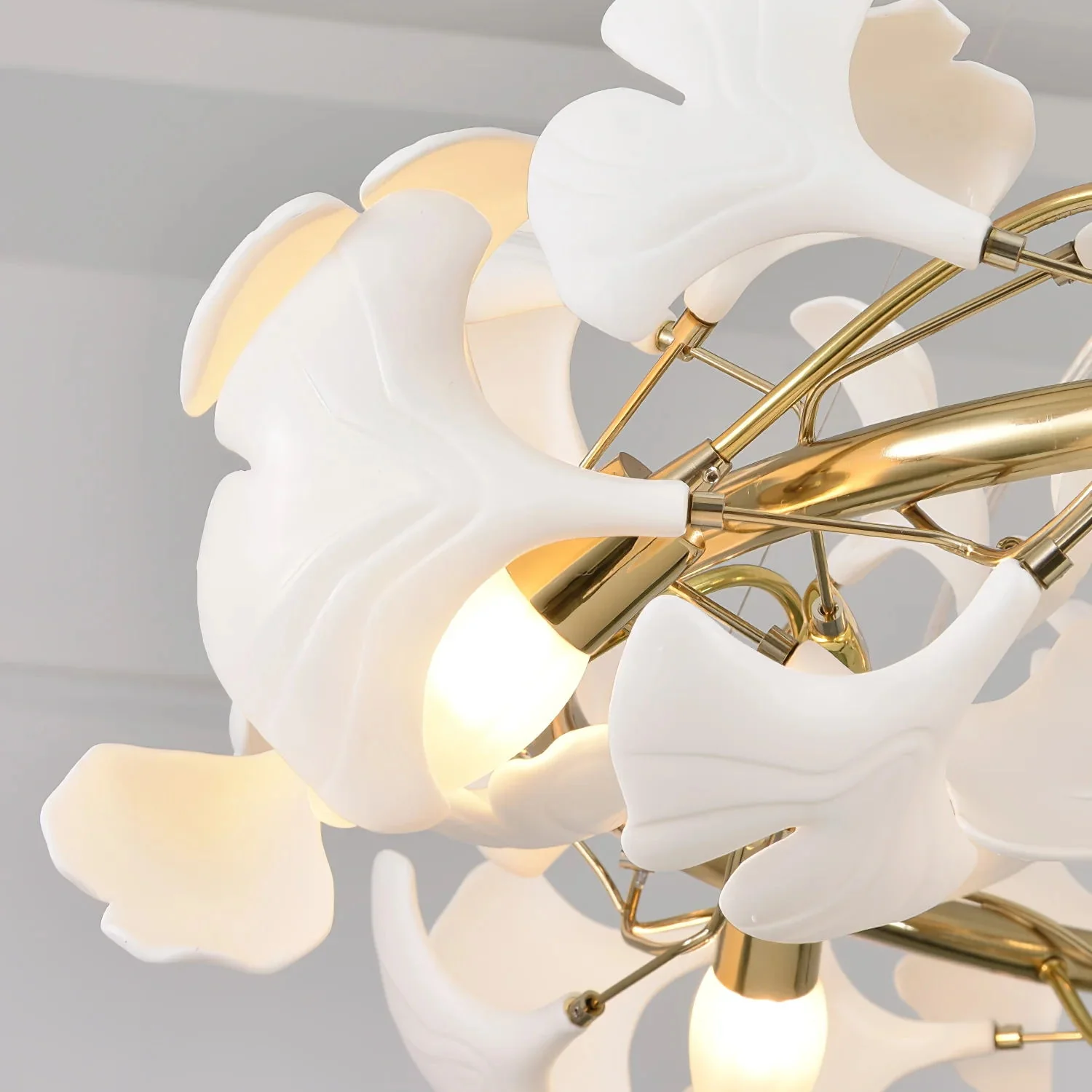 Gingko Leaves Ceramics Spiral Branch Chandelier - Image 98