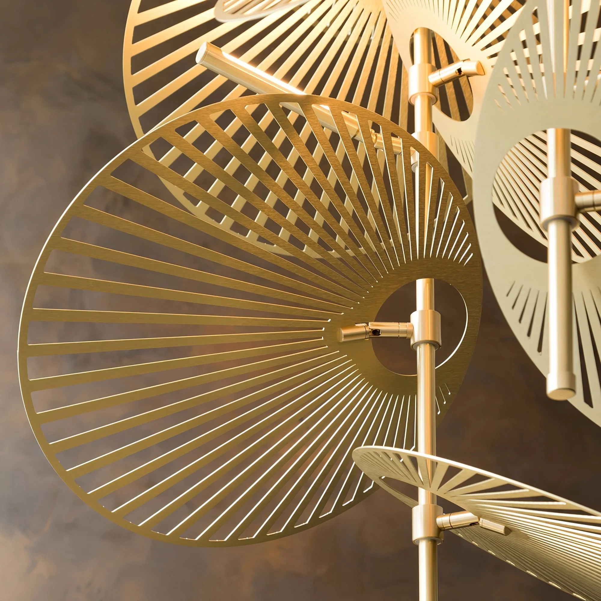 Cattail Leaf Meteor Shower Spiral Chandelier - Image 13