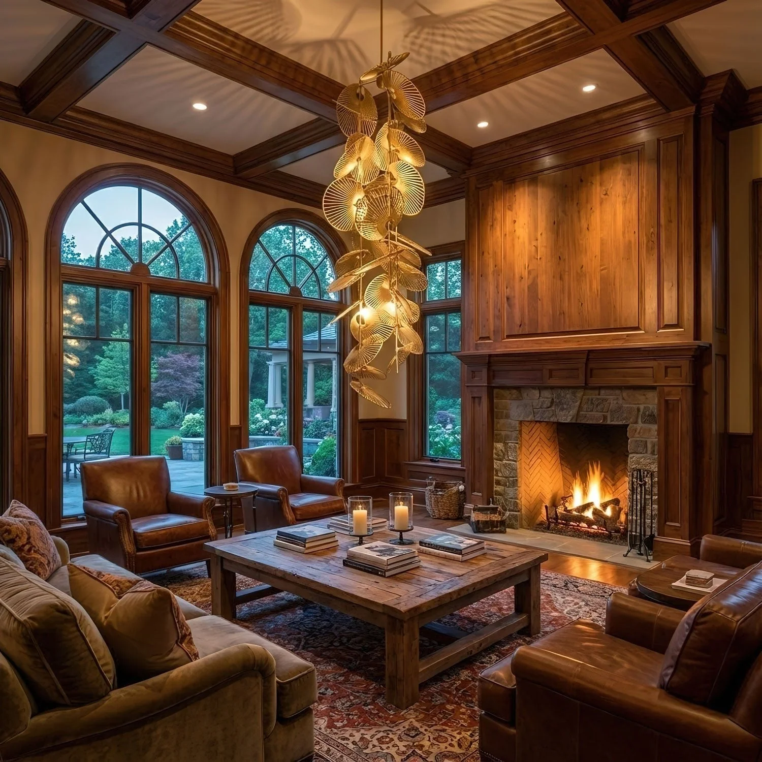 Cattail Leaf Meteor Shower Spiral Chandelier - Image 6