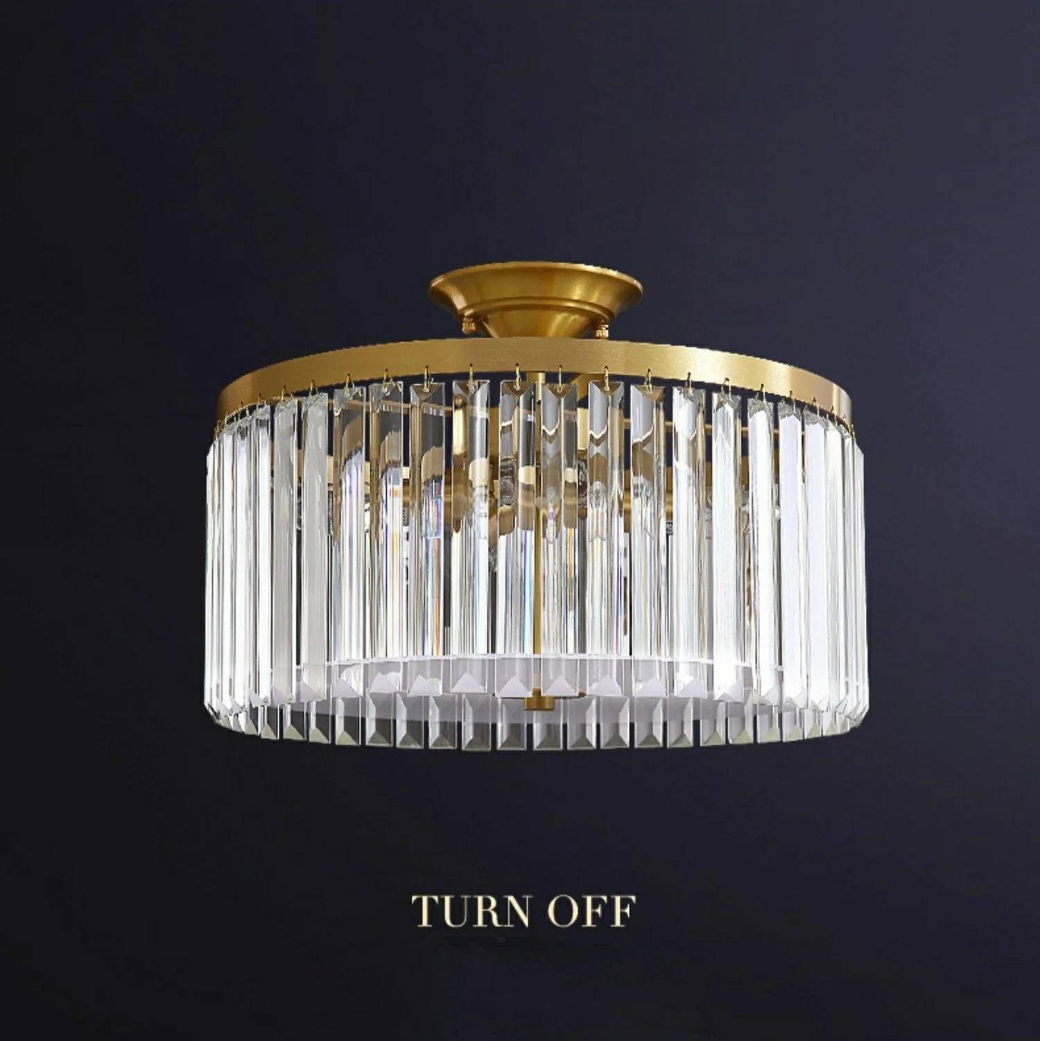 D16" LED Decorative Round Ceiling Lighting Fixture Mini Living/ Bedroom Gold Flush Mount Crystal Chandelier - Image 4