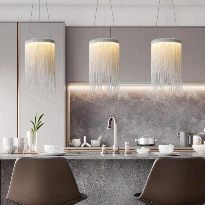 Daniel Aluminum Chain Tassel Pendant Light - Image 3