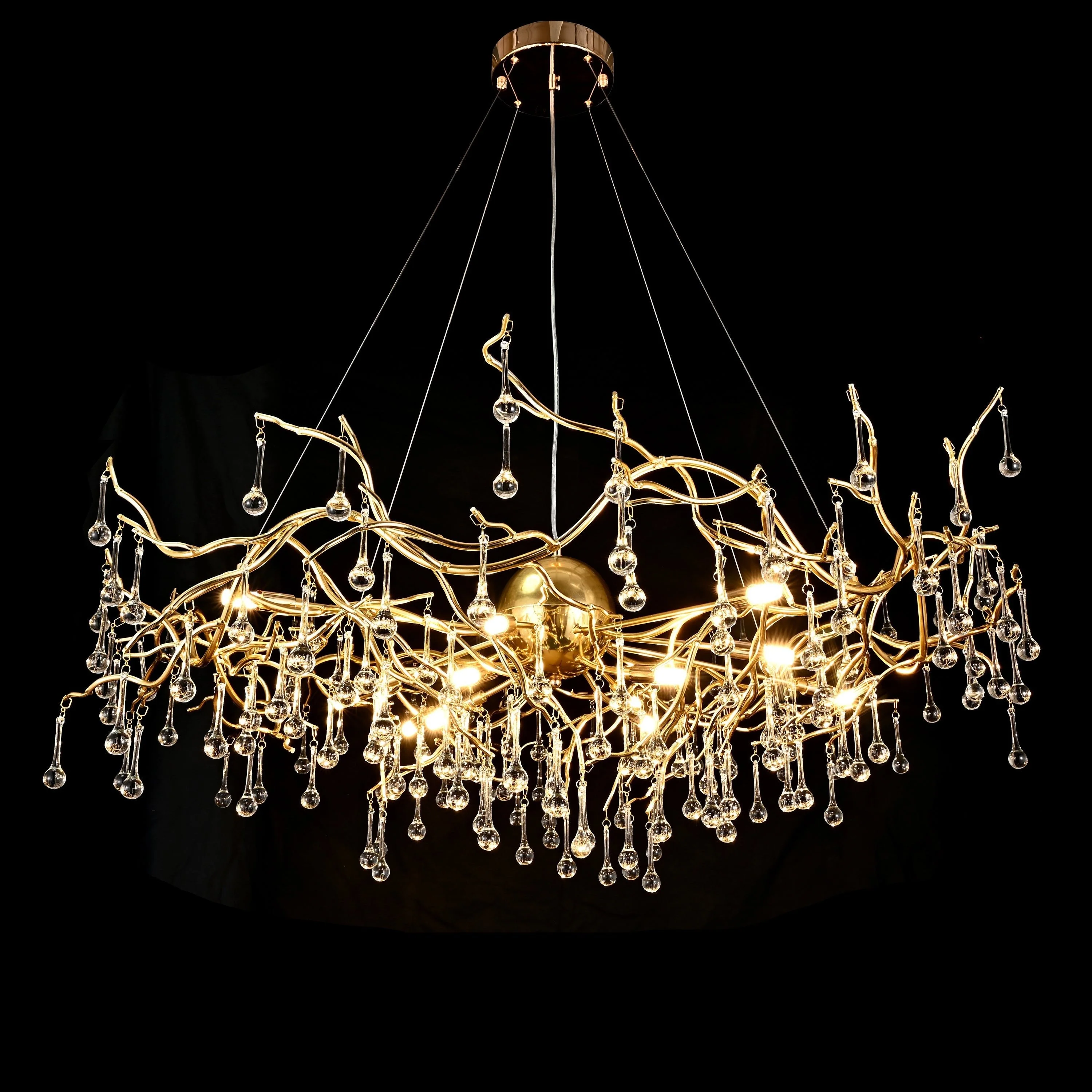 Dawn Livio Teardrop Branching Brass Round Chandelier - Image 10