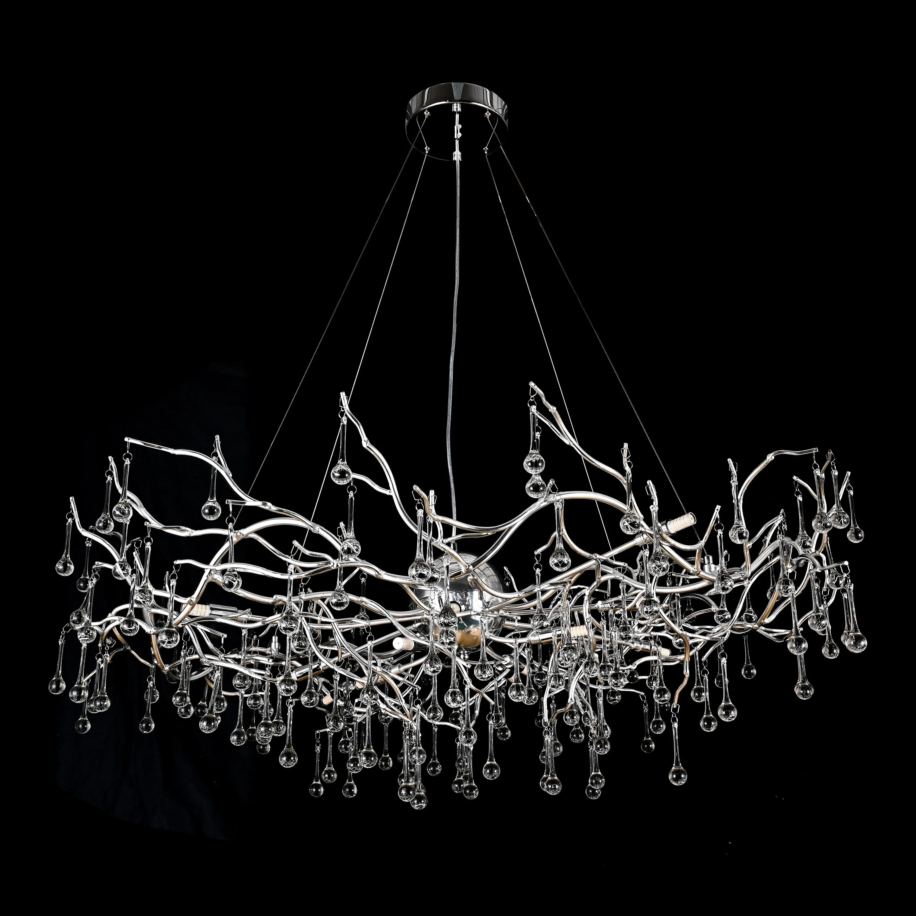Dawn Livio Teardrop Branching Brass Round Chandelier - Image 4