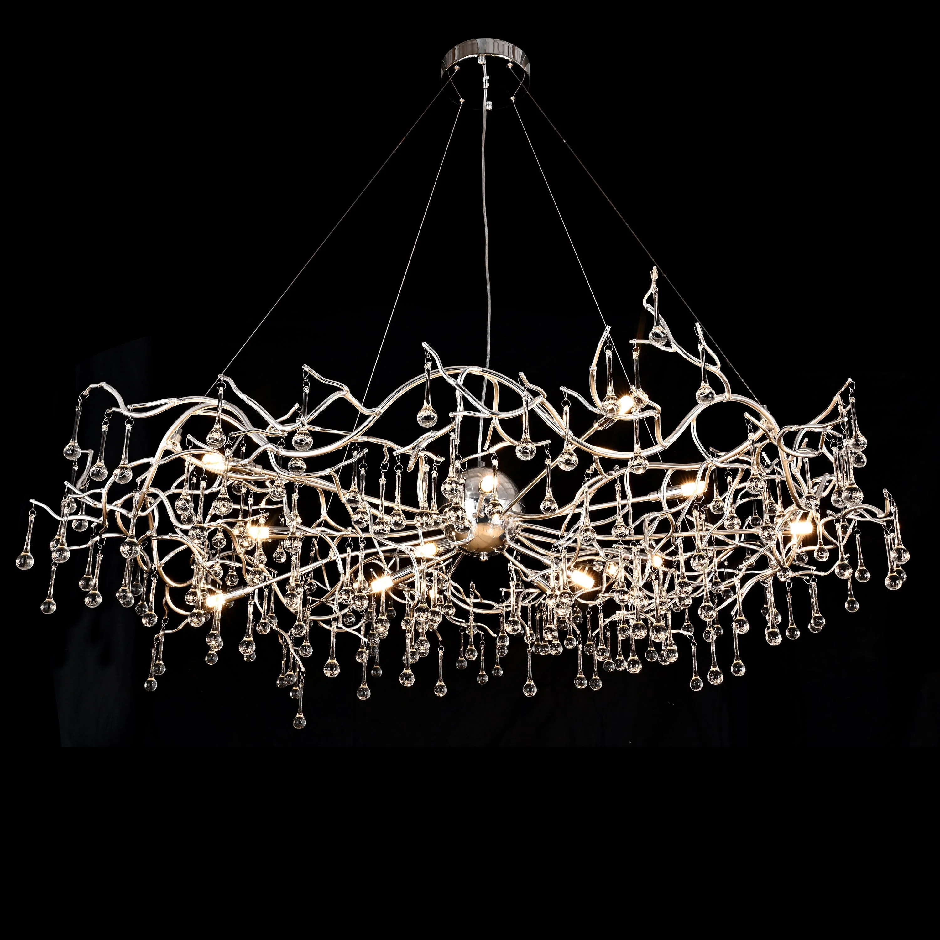 Dawn Livio Teardrop Branching Brass Round Chandelier - Image 5