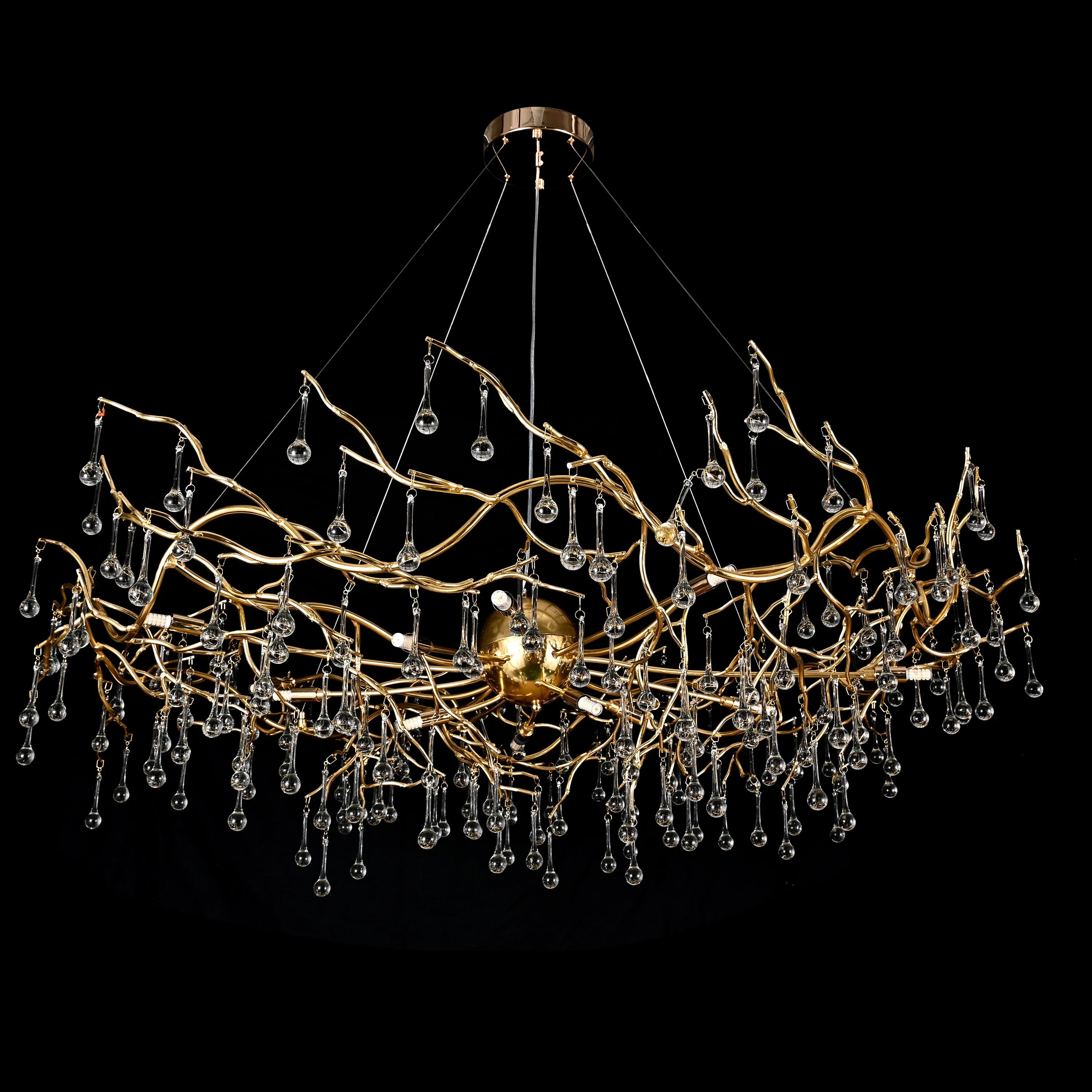 Dawn Livio Teardrop Branching Brass Round Chandelier - Image 6