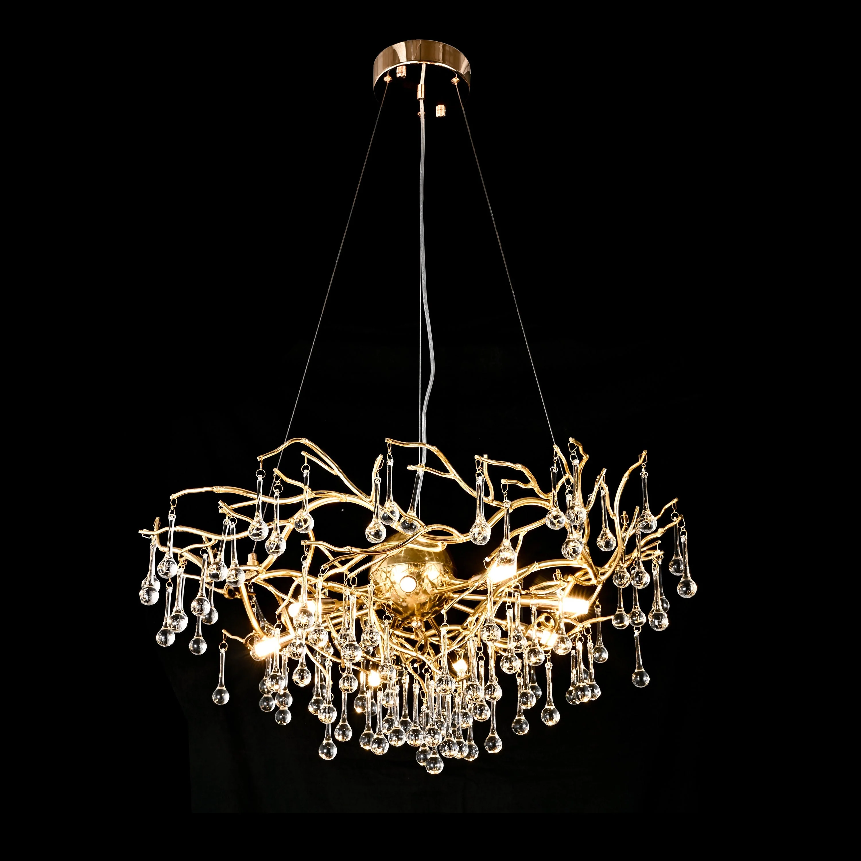 Dawn Livio Teardrop Branching Brass Round Chandelier - Image 7