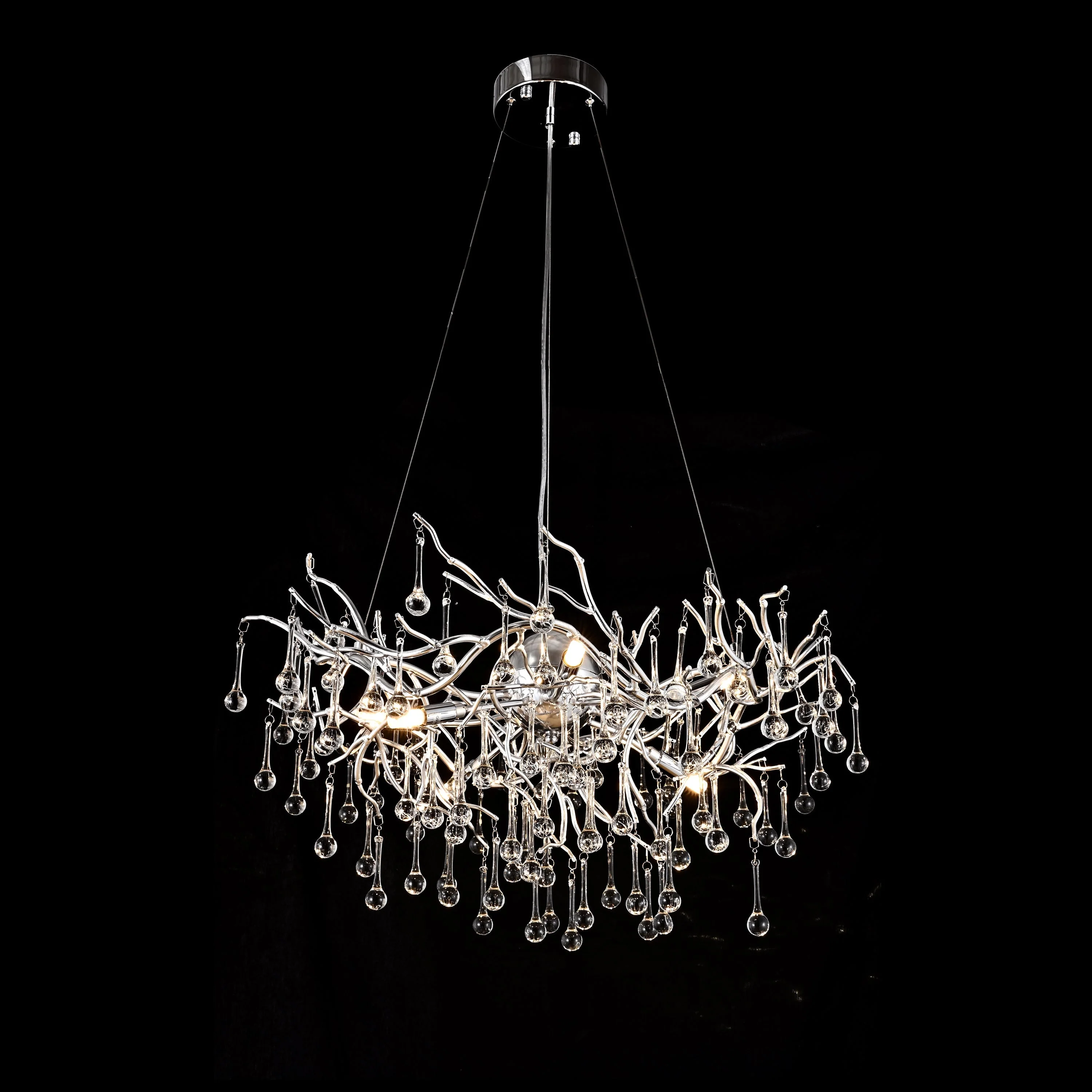 Dawn Livio Teardrop Branching Brass Round Chandelier - Image 8