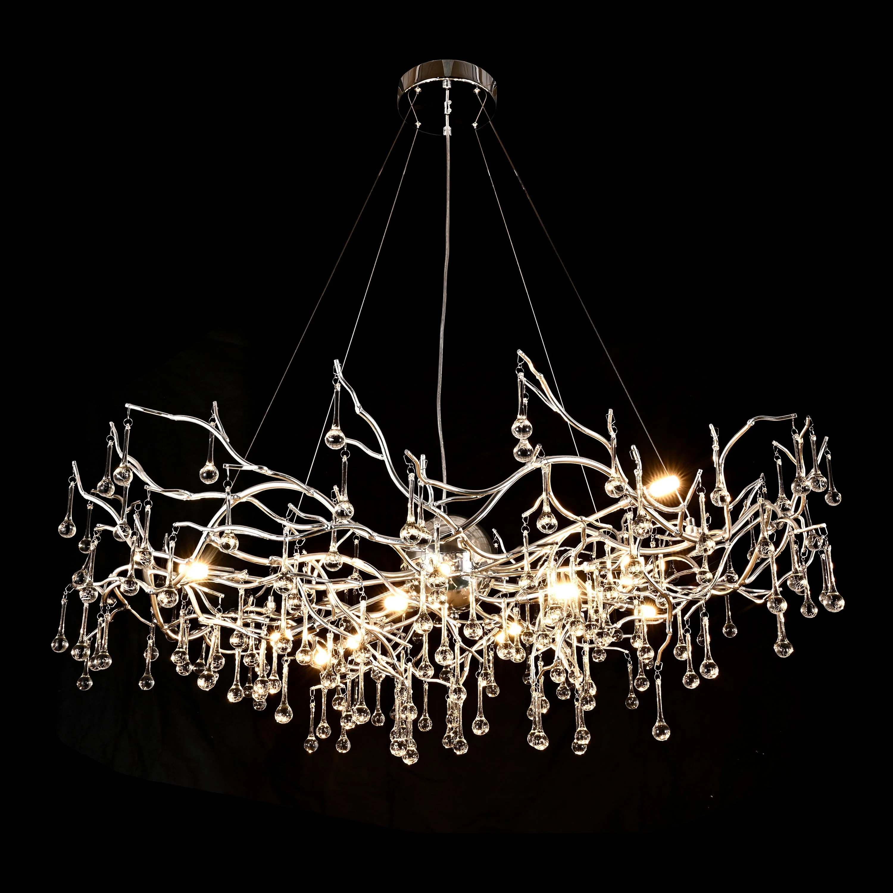 Dawn Livio Teardrop Branching Brass Round Chandelier - Image 9