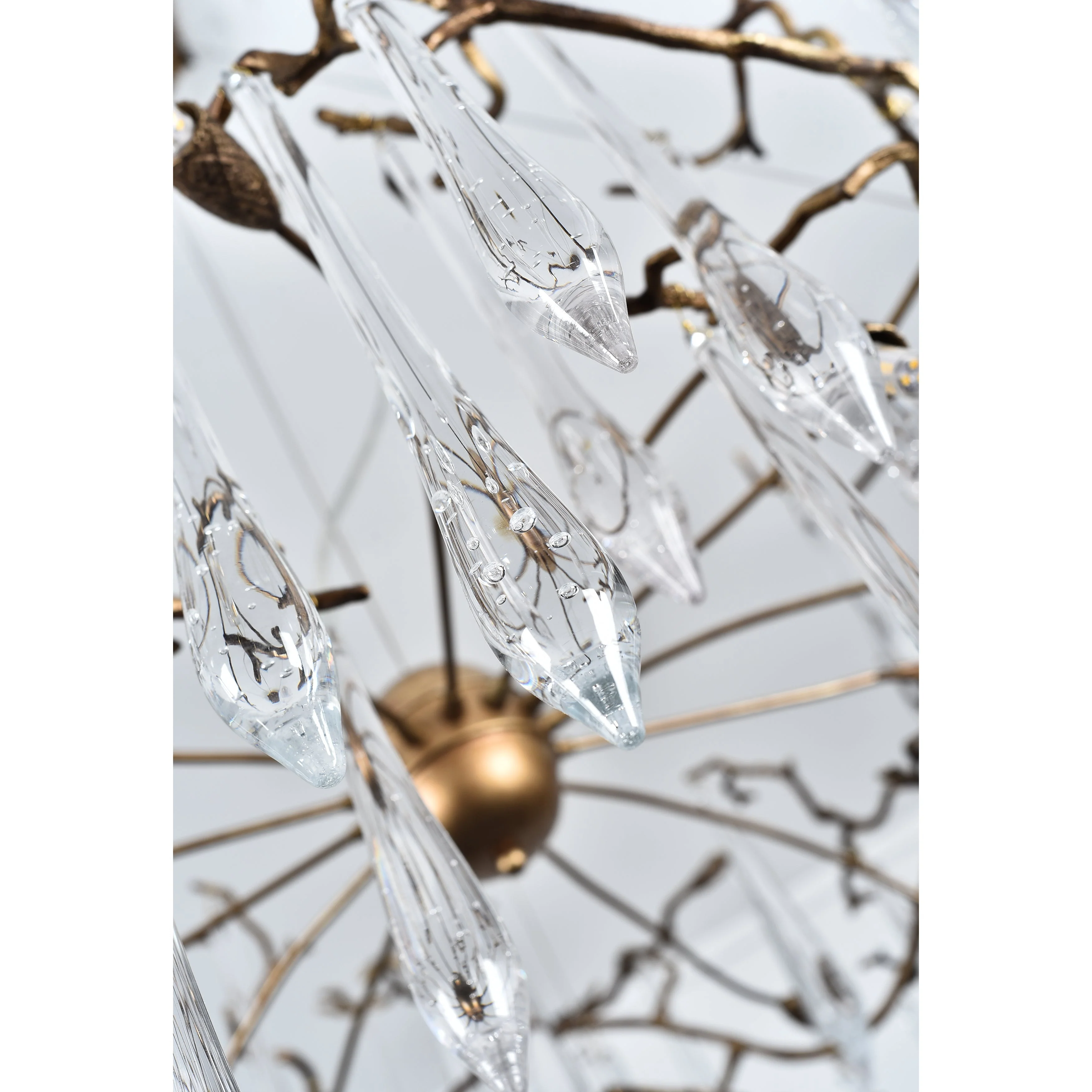Dawn Teardrop Branch Brass Round Chandelier - Image 10