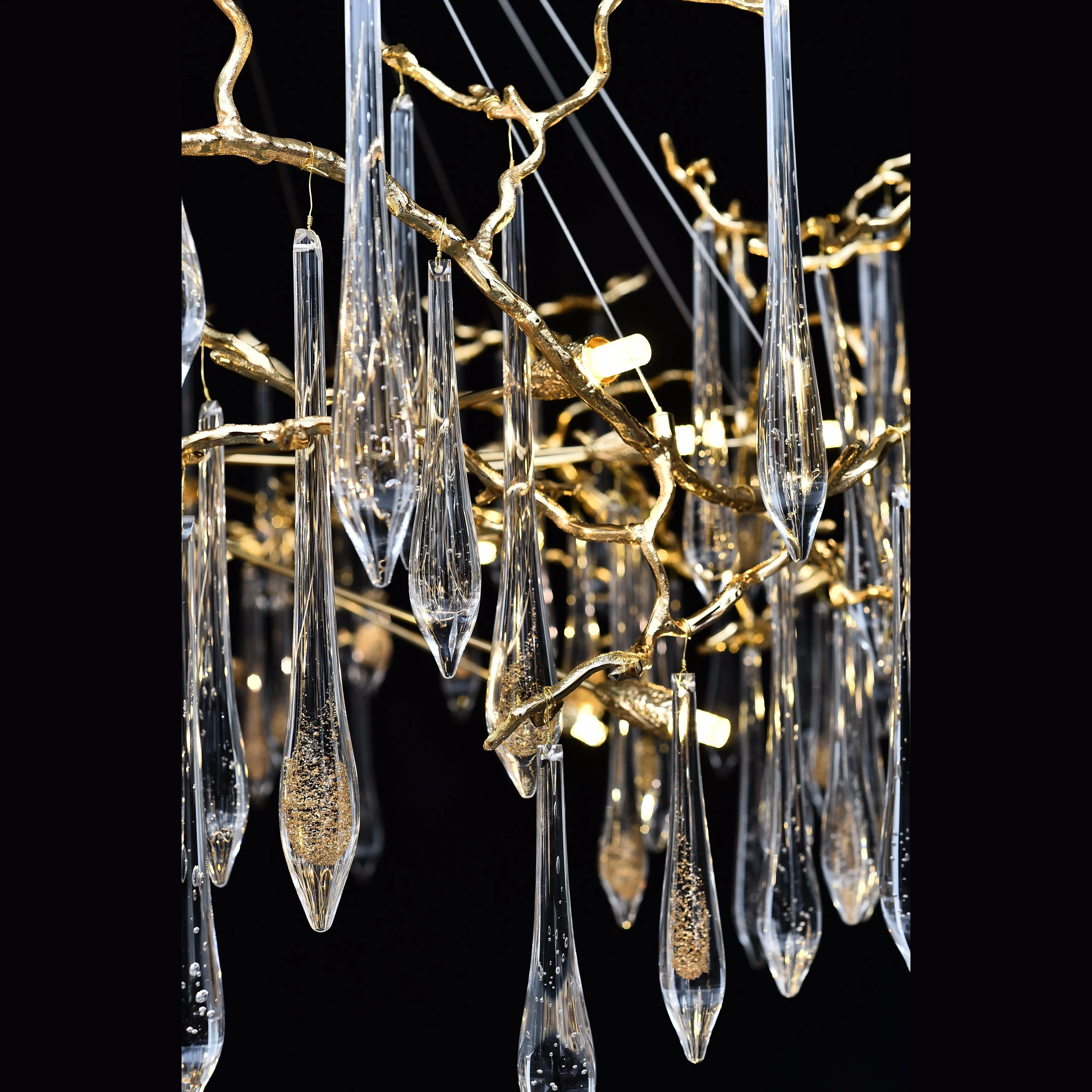 Dawn Teardrop Branch Brass Round Chandelier - Image 18