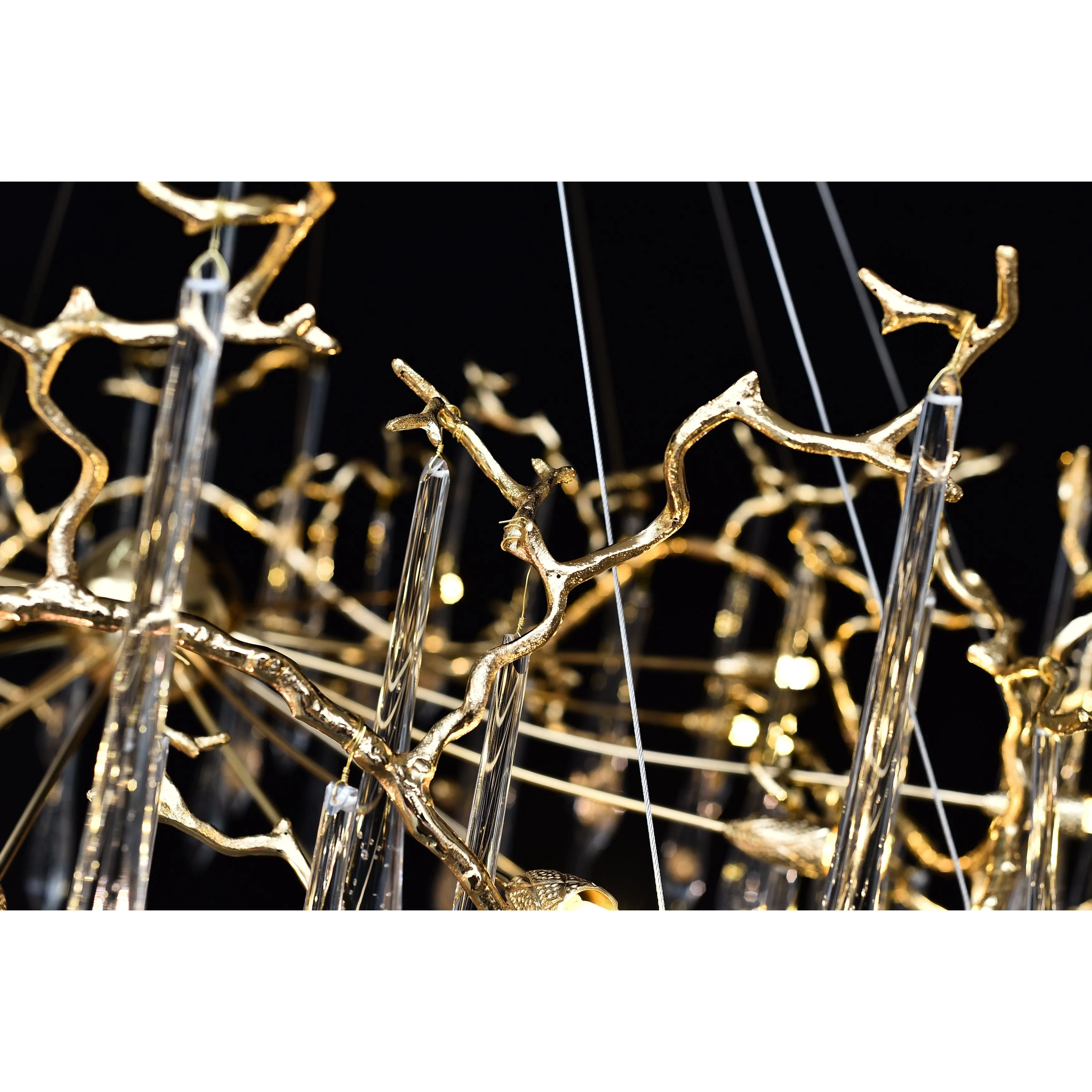 Dawn Teardrop Branch Brass Round Chandelier - Image 19
