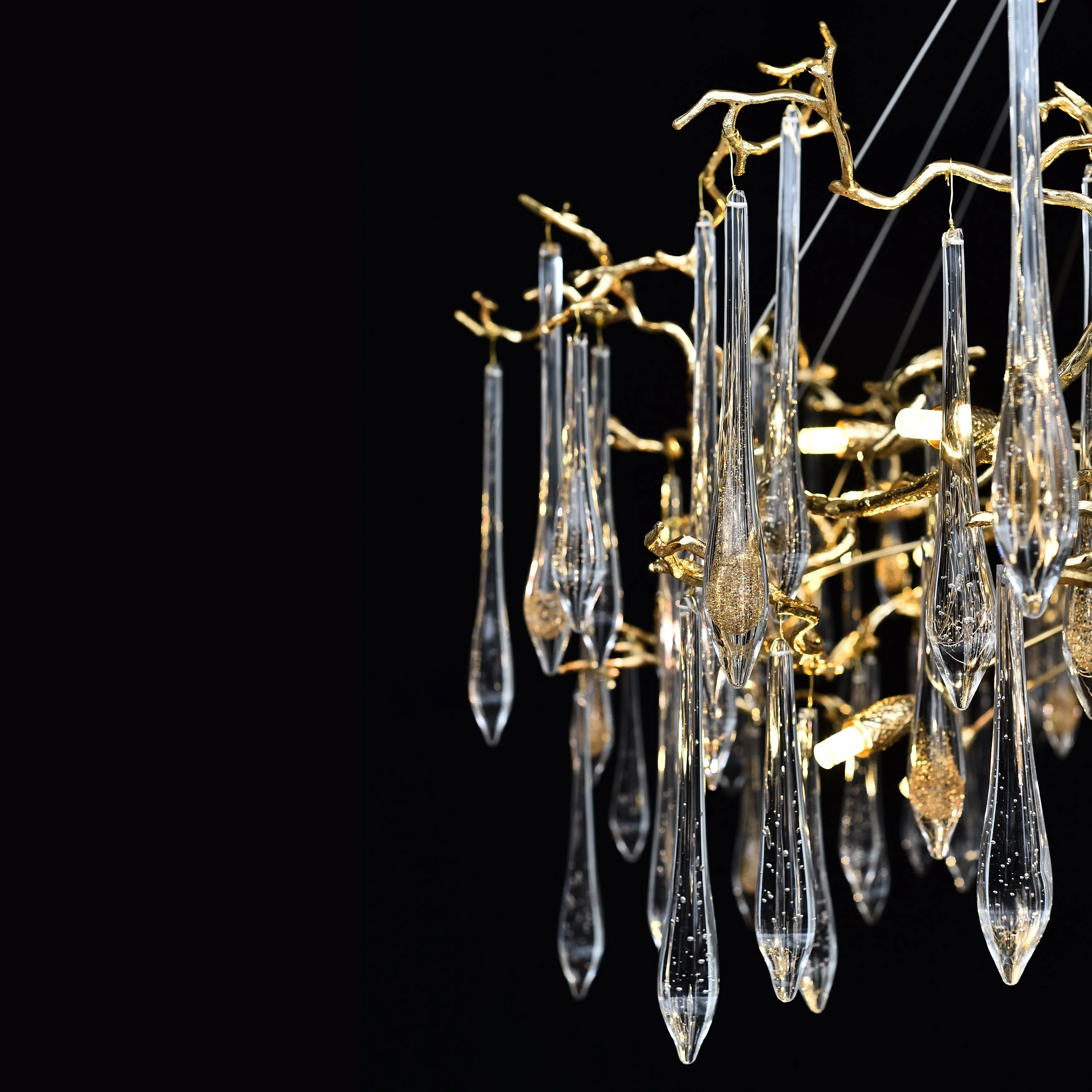 Dawn Teardrop Branch Brass Round Chandelier - Image 21