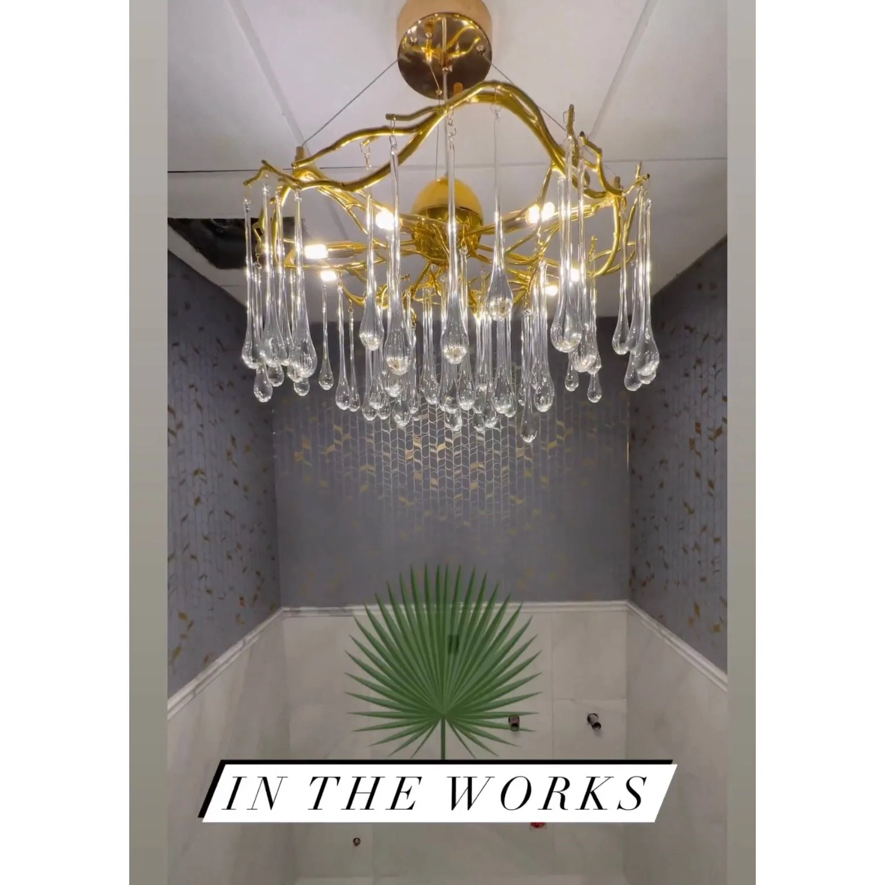 Dawn Teardrop Branch Brass Round Chandelier - Image 22