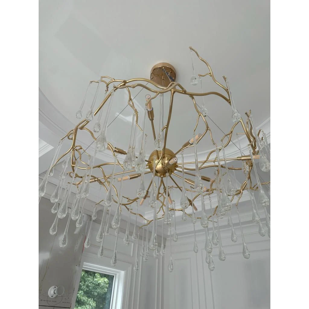 Dawn Teardrop Branch Brass Round Chandelier - Image 25