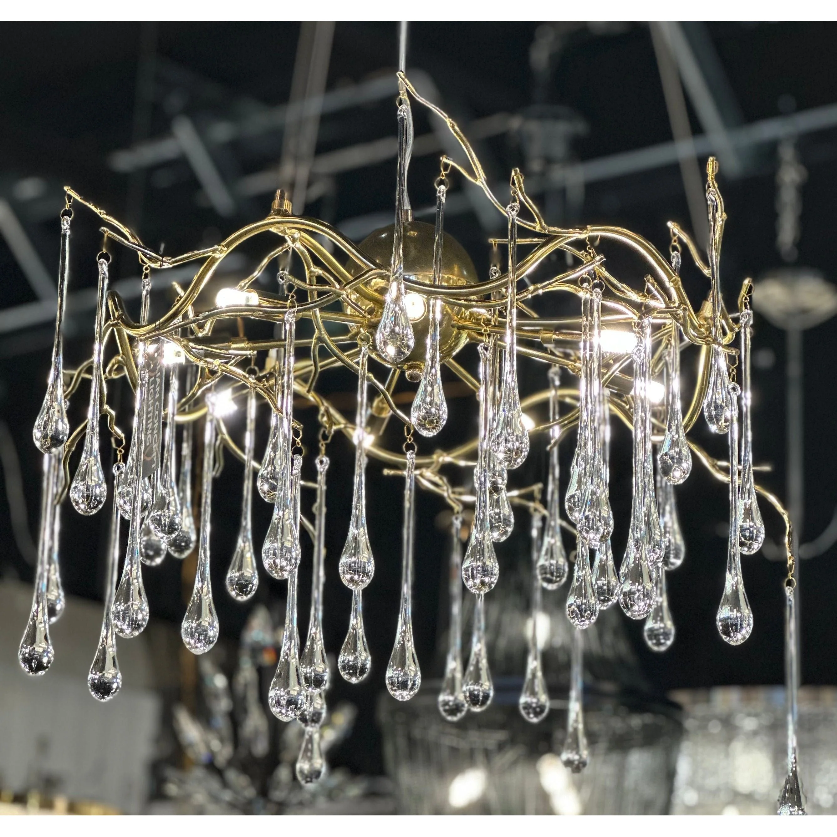 Dawn Teardrop Branch Brass Round Chandelier - Image 28