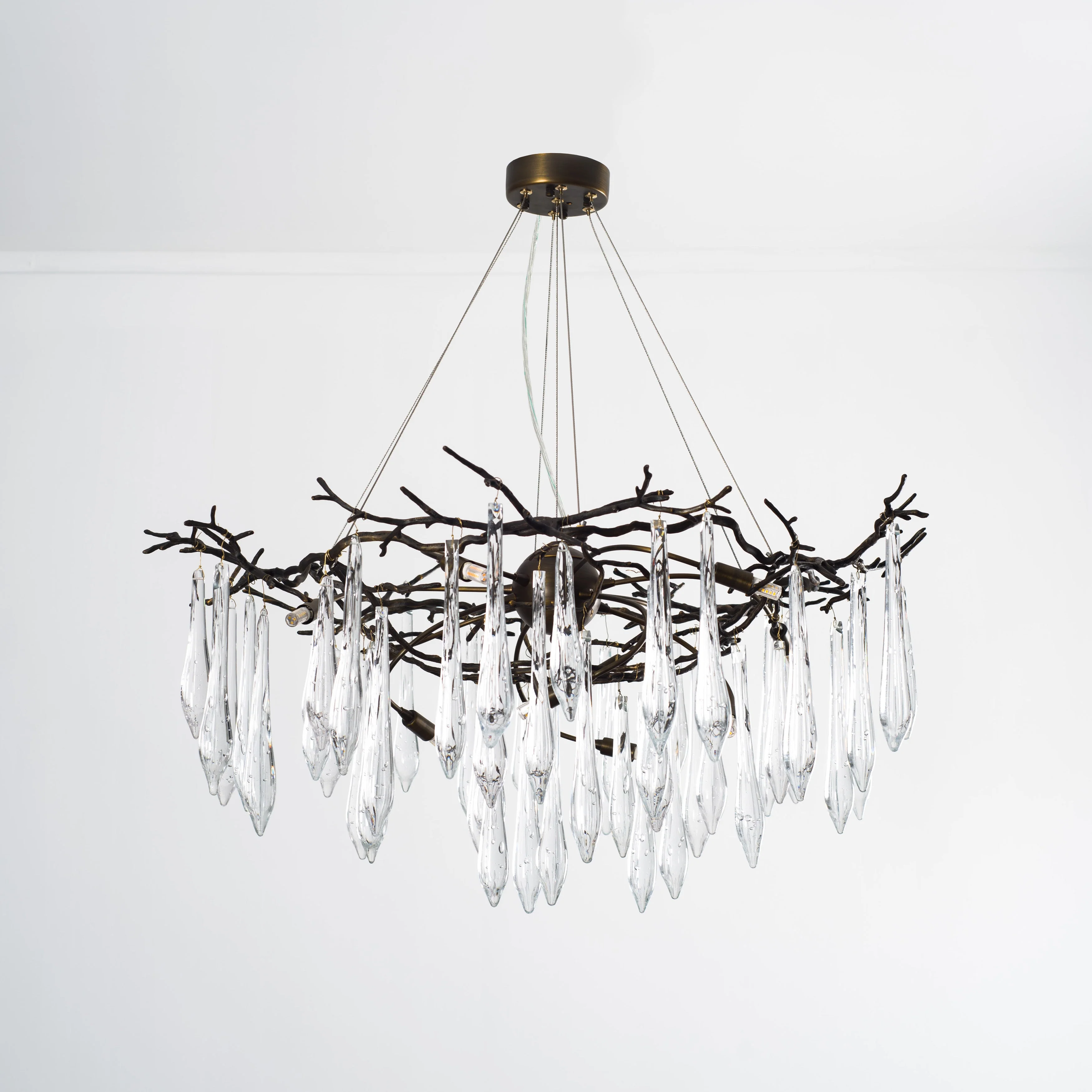 Dawn Teardrop Branch Brass Round Chandelier - Image 5