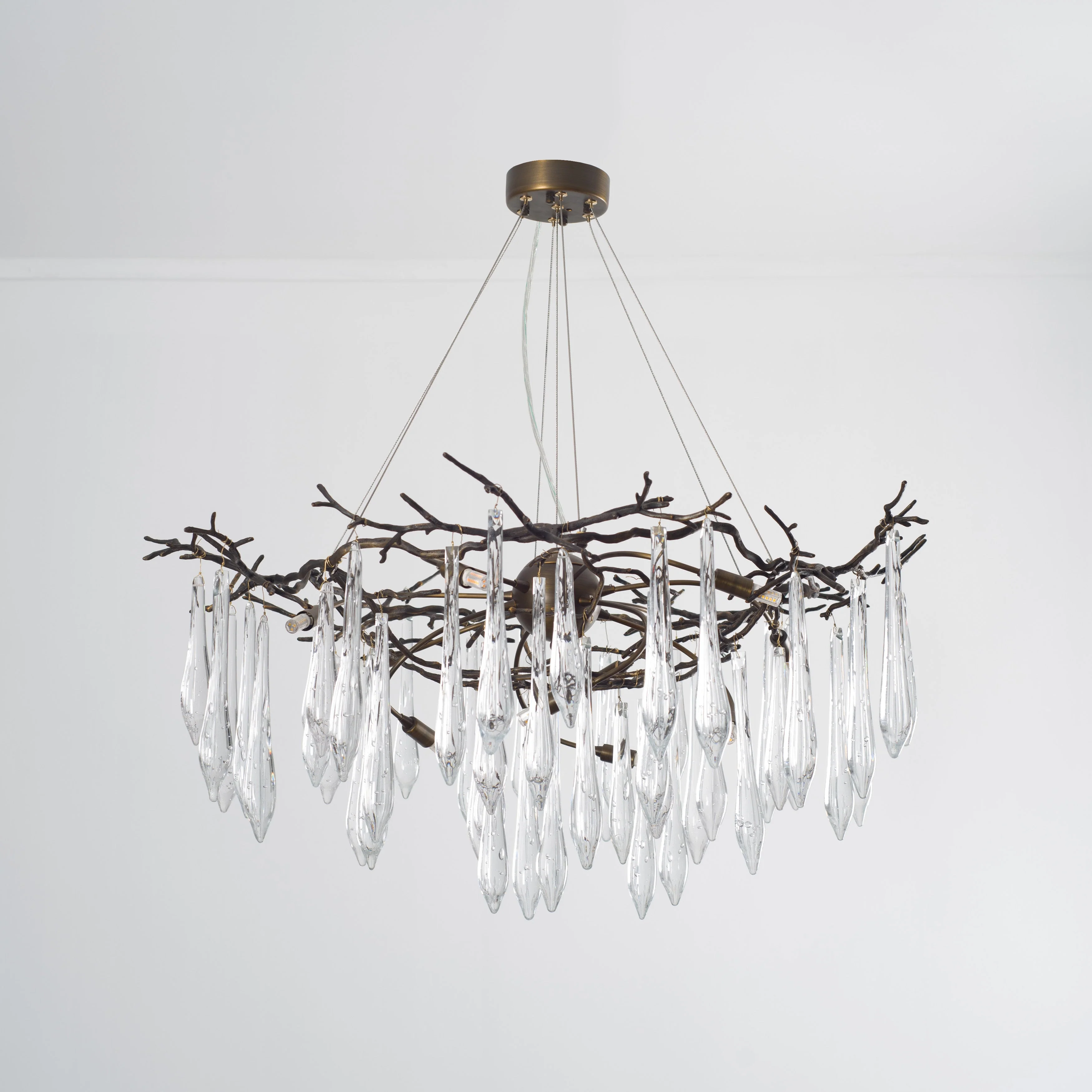 Dawn Teardrop Branch Brass Round Chandelier - Image 6
