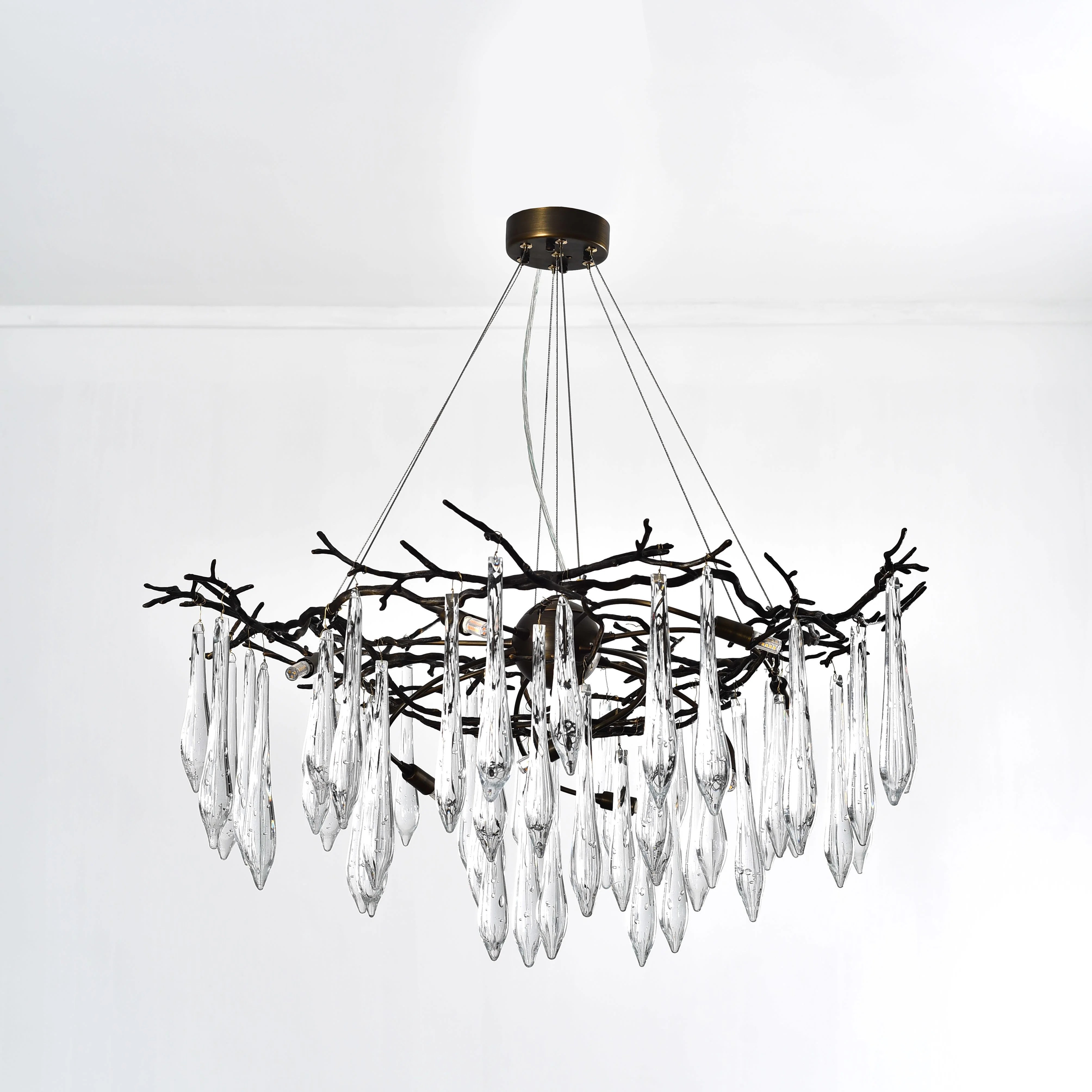 Dawn Teardrop Branch Brass Round Chandelier - Image 7