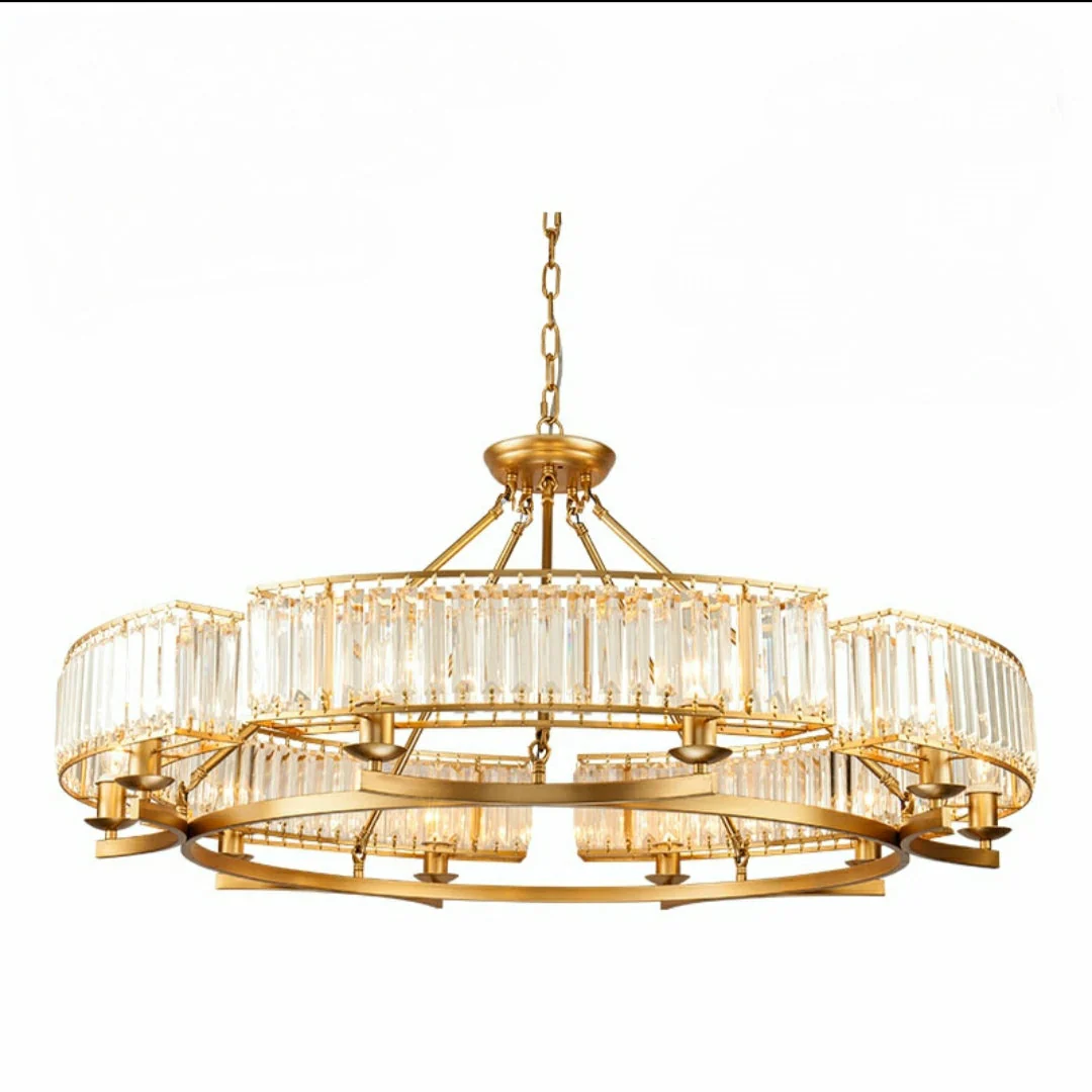 Decorative 6/ 8/ 10/ 12-Light Crystal Ceiling Chandelier Triangular Prism Island Light Fixture Metal Shade for Living Room - Image 25