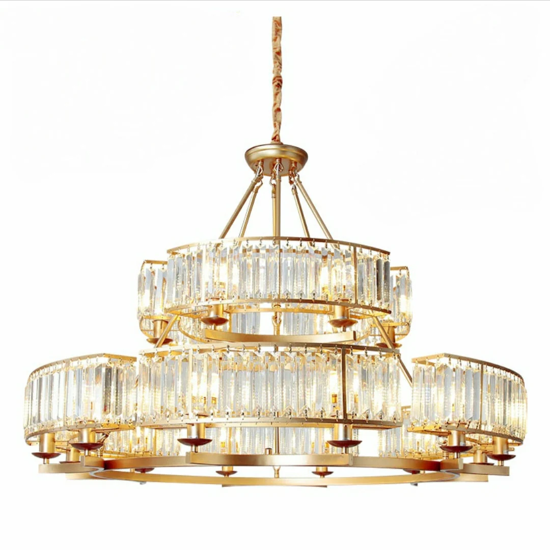 Decorative 6/ 8/ 10/ 12-Light Crystal Ceiling Chandelier Triangular Prism Island Light Fixture Metal Shade for Living Room - Image 27