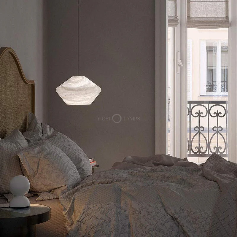 Decorative Alabaster Bedside Pendant Light, Living Room Pendant Light - Image 3