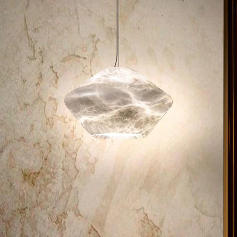 Decorative Alabaster Bedside Pendant Light, Living Room Pendant Light - Image 5