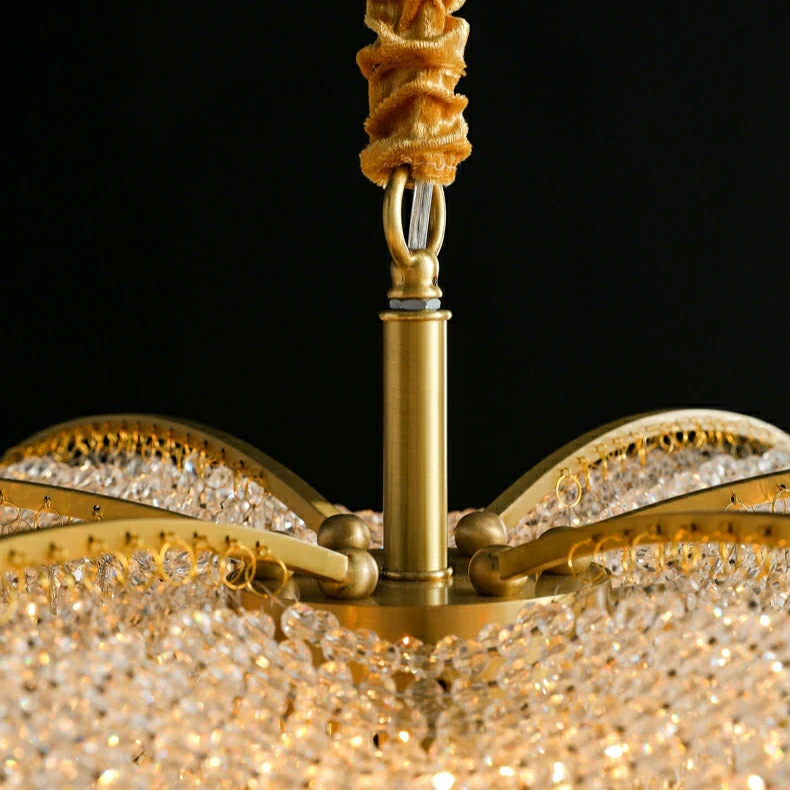 Decorative Beaded Crystal Brass Chandelier Elegant Ceiling Light Fixture For Living Room/ Bedroom - Image 15