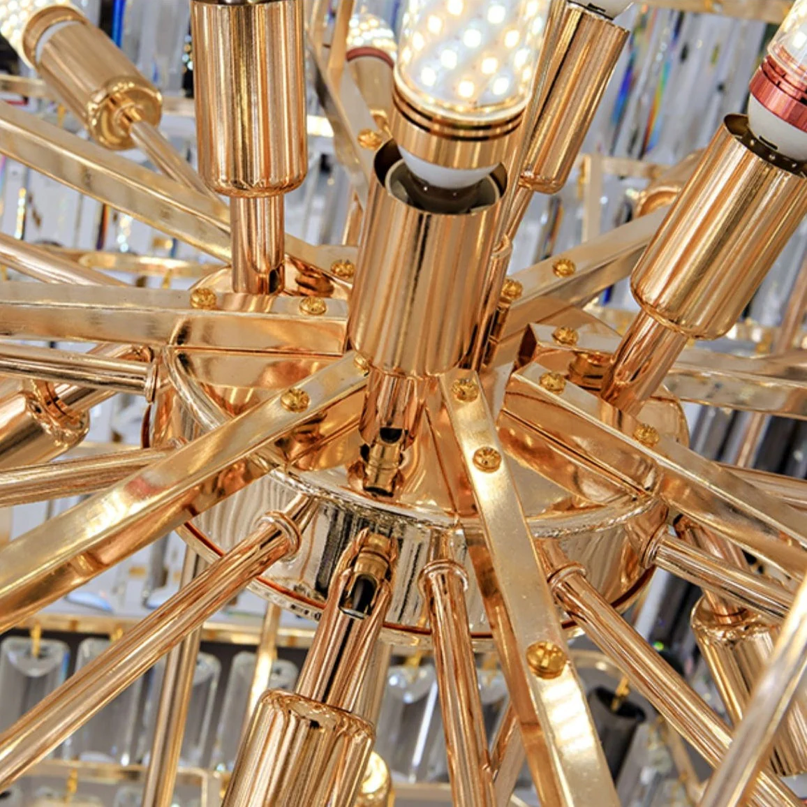 Decorative Large Vertical Crystal Staircase Chandelier Foyer Ceiling Light Fixture Lamp In Gray/ Amber Brim - Image 12