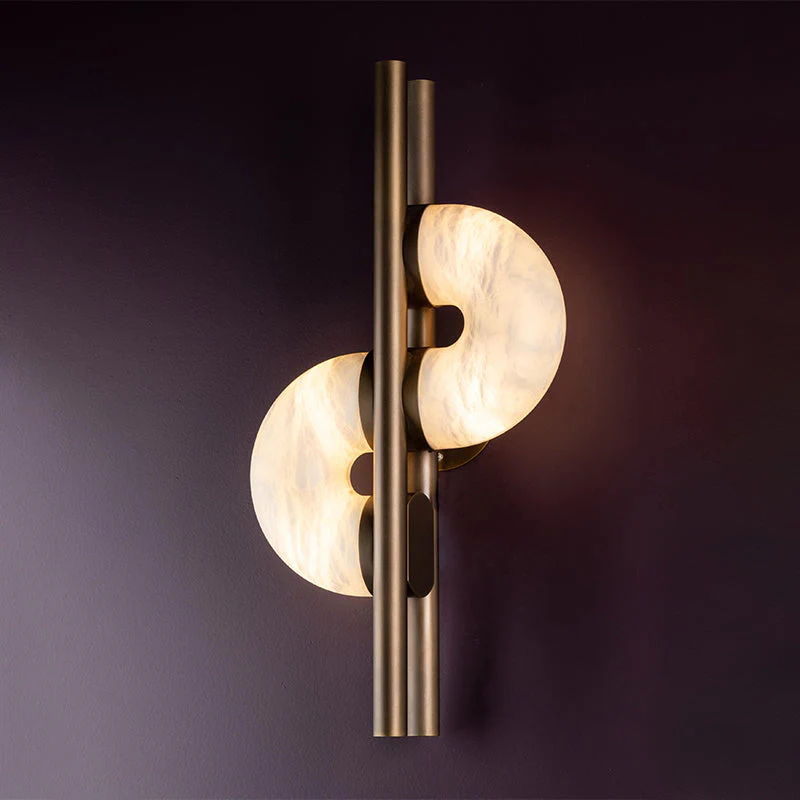 Della Alabaster Global Wall Light, Bedroom Wall Light - Image 3