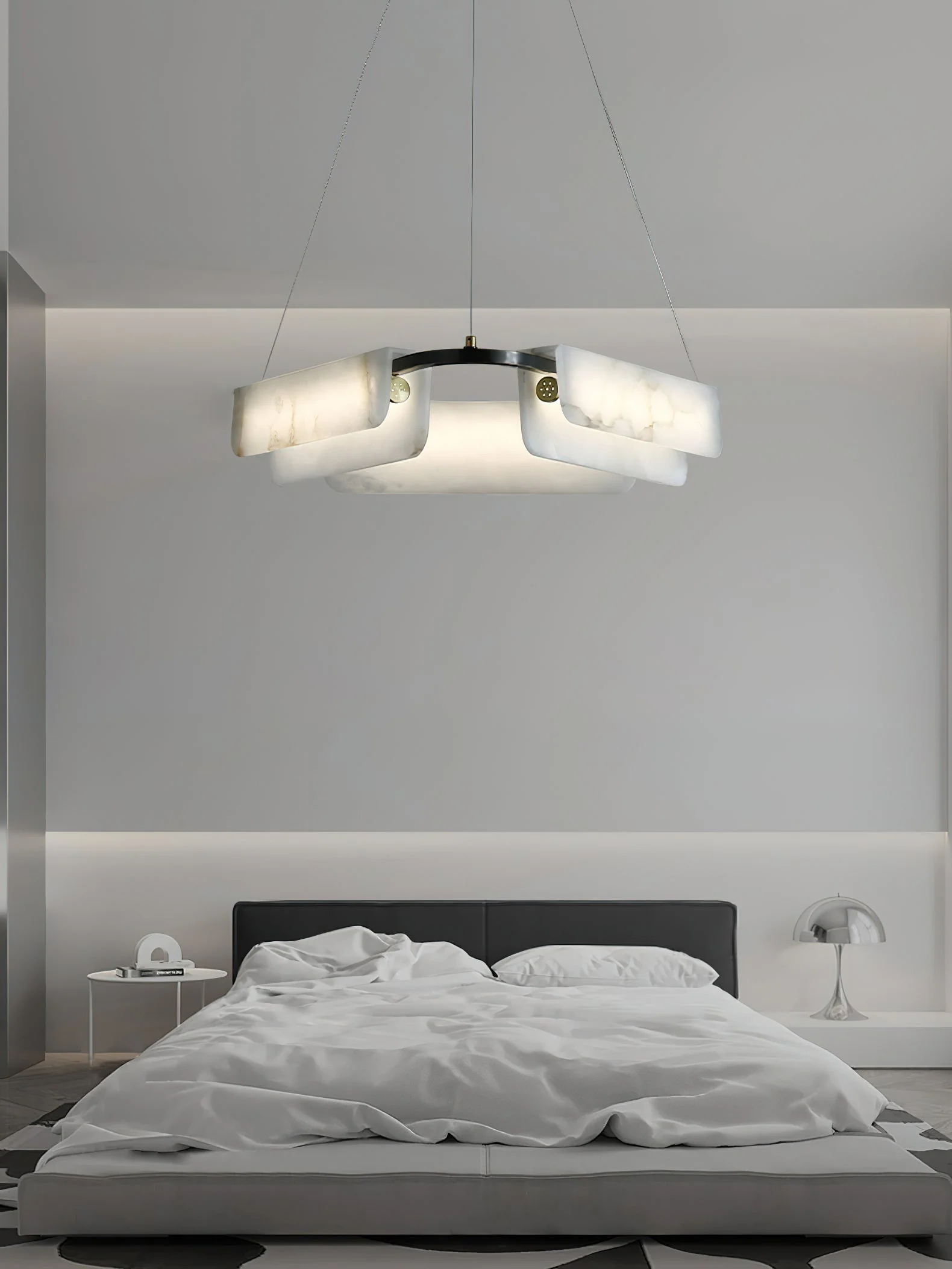 Delphine Round Alabaster Living Room Chandelier - Image 15