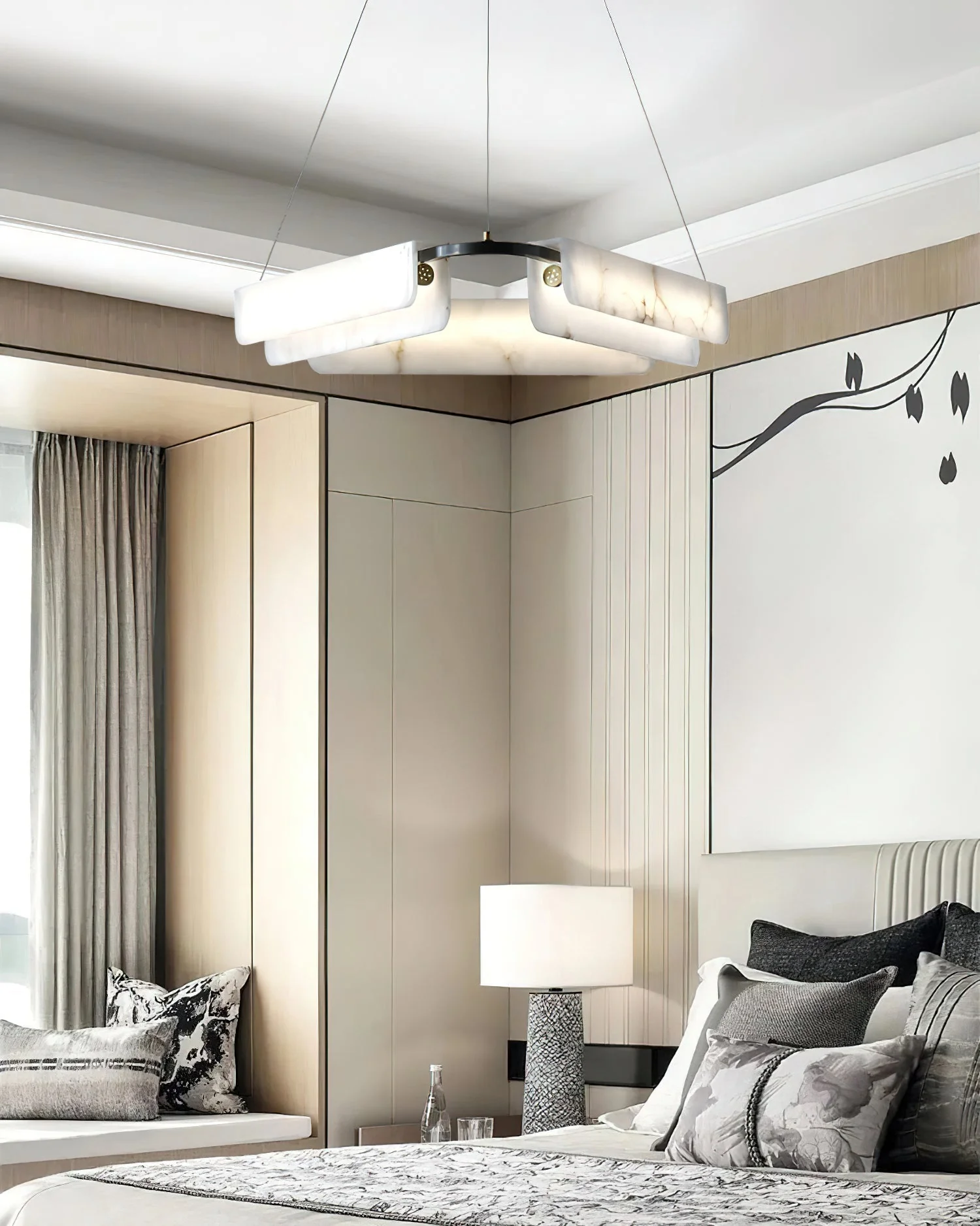 Delphine Round Alabaster Living Room Chandelier - Image 17