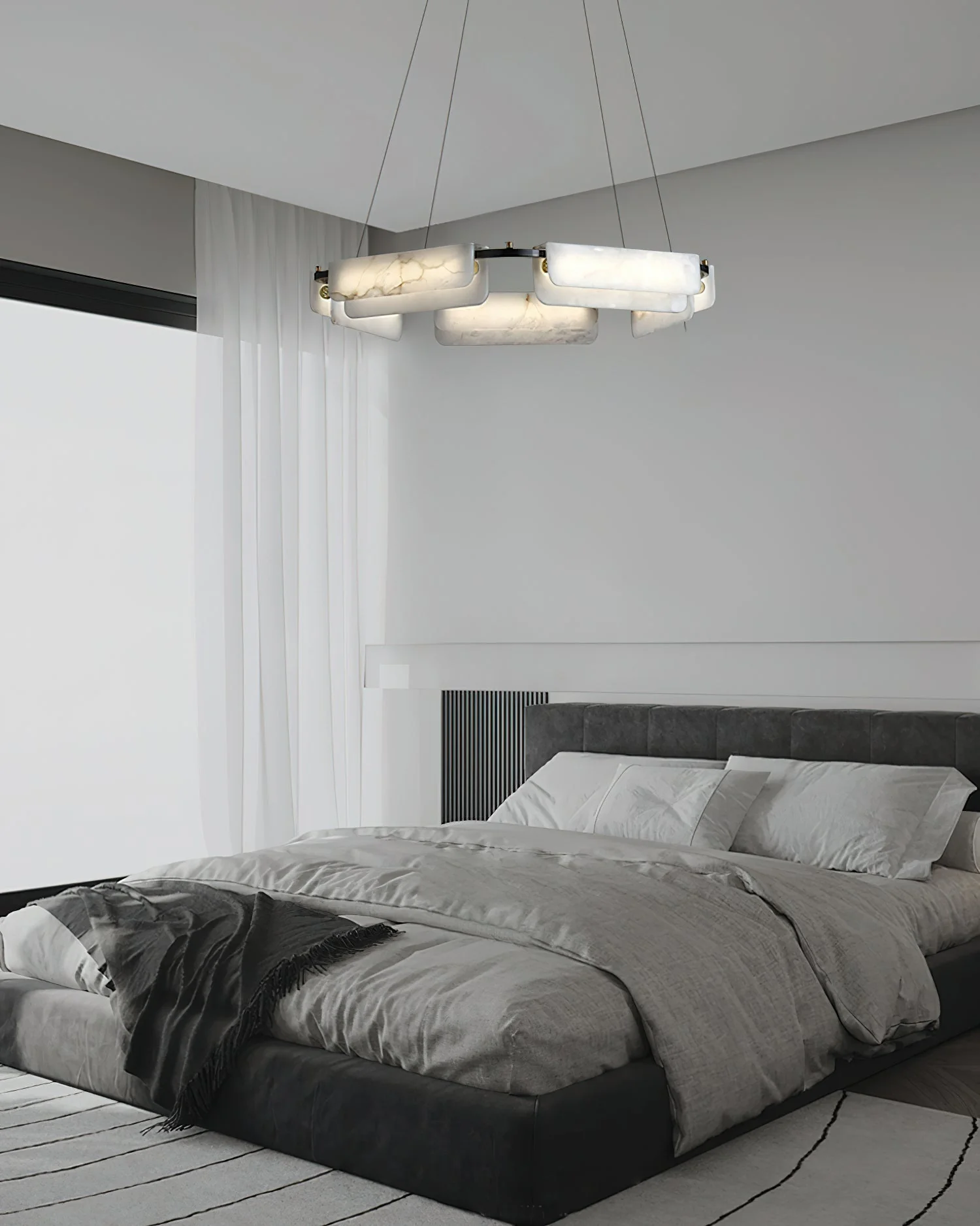 Delphine Round Alabaster Living Room Chandelier - Image 21