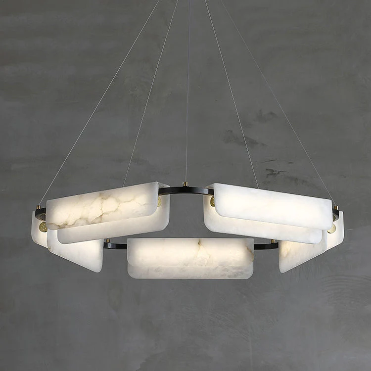 Delphine Round Alabaster Living Room Chandelier - Image 24