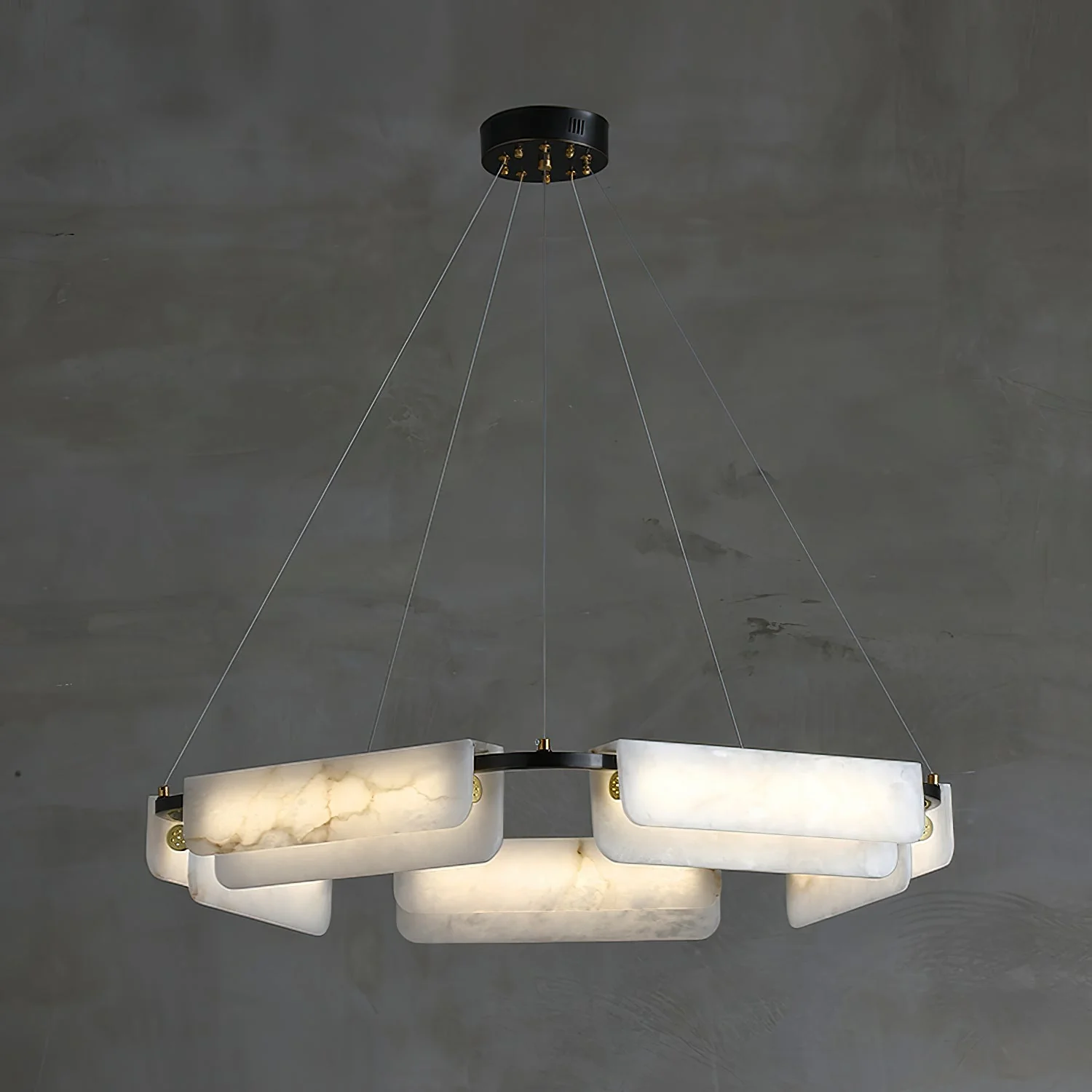 Delphine Round Alabaster Living Room Chandelier - Image 25