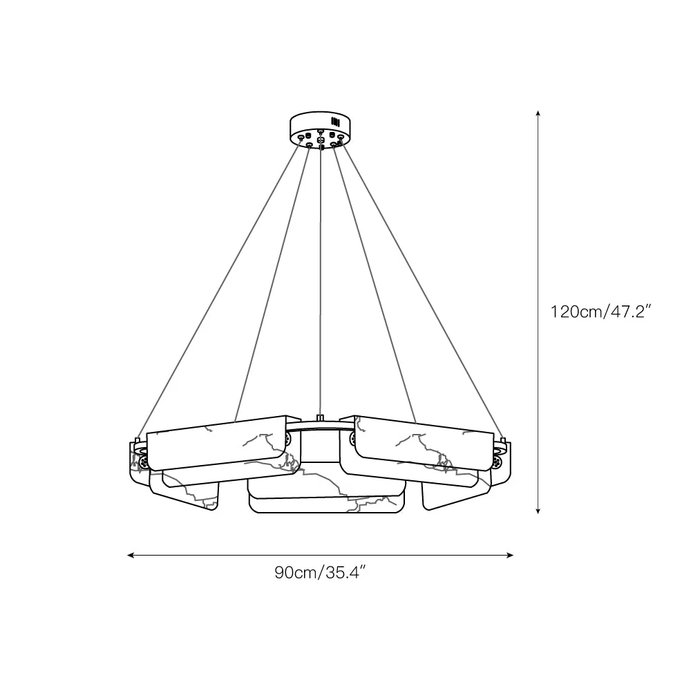 Delphine Round Alabaster Living Room Chandelier - Image 7