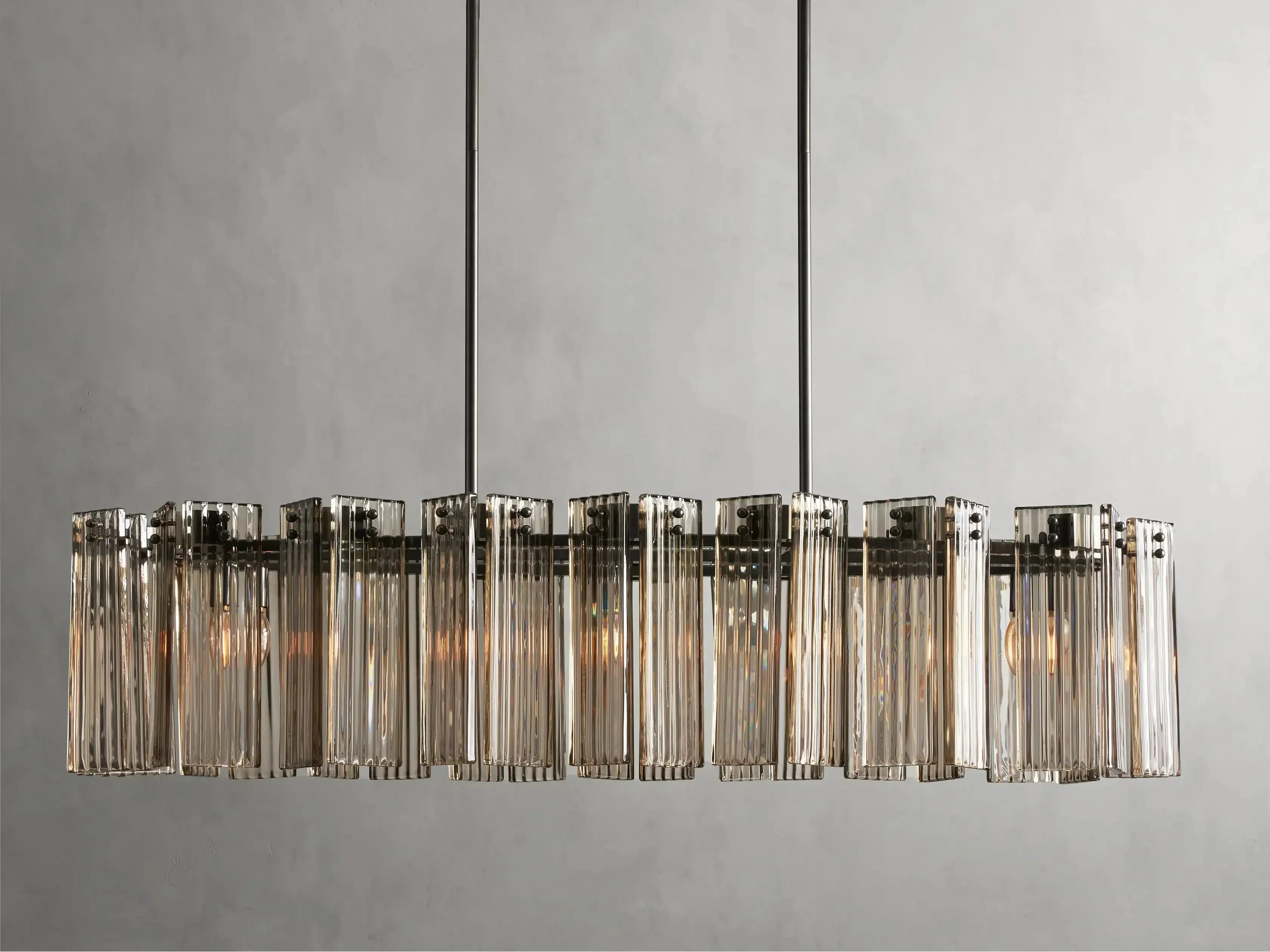 Delsie Oval Art Glass Chandelier 51''63''72''L - Image 10