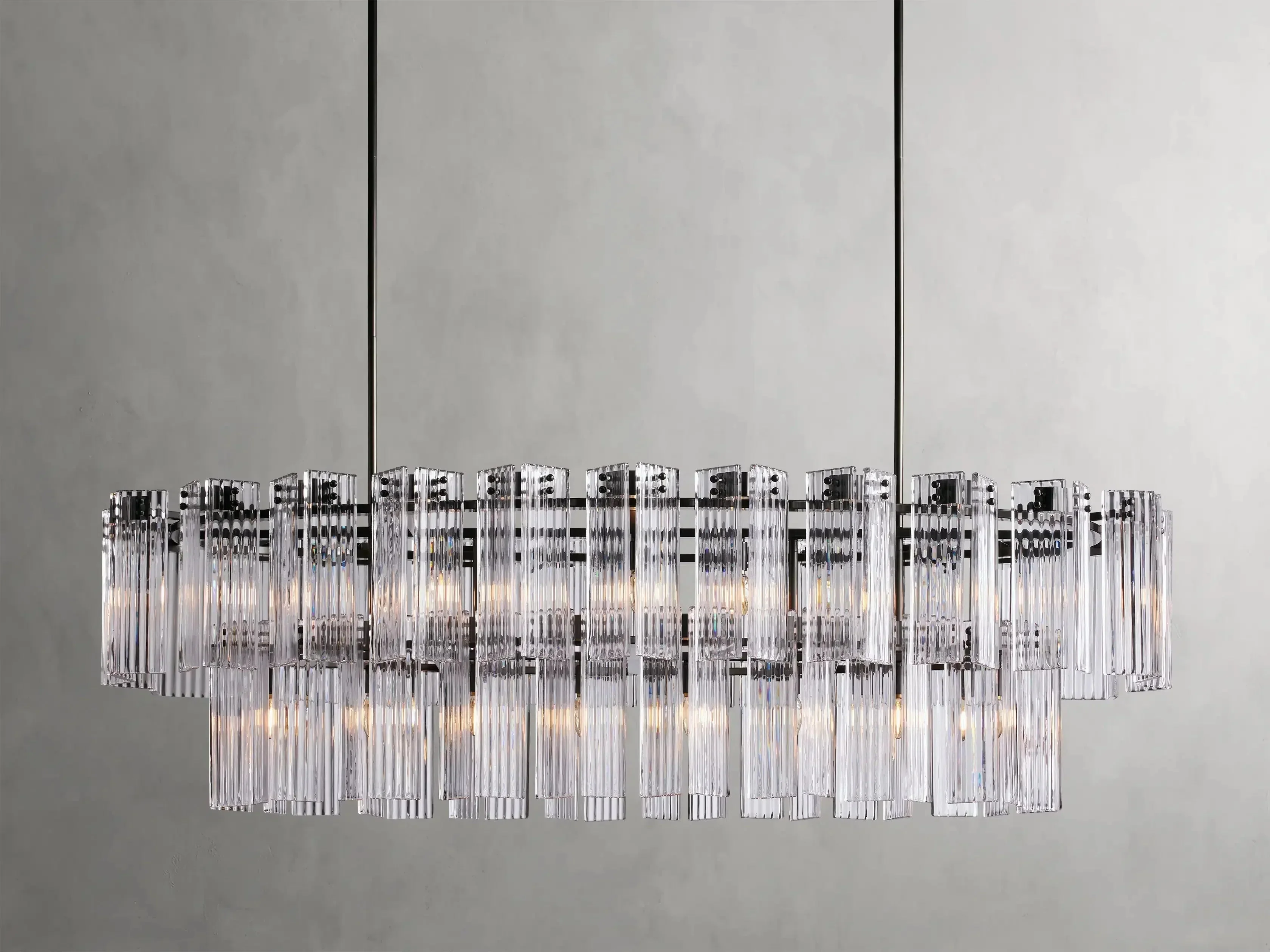 Delsie Oval Art Glass Chandelier 51''63''72''L - Image 13