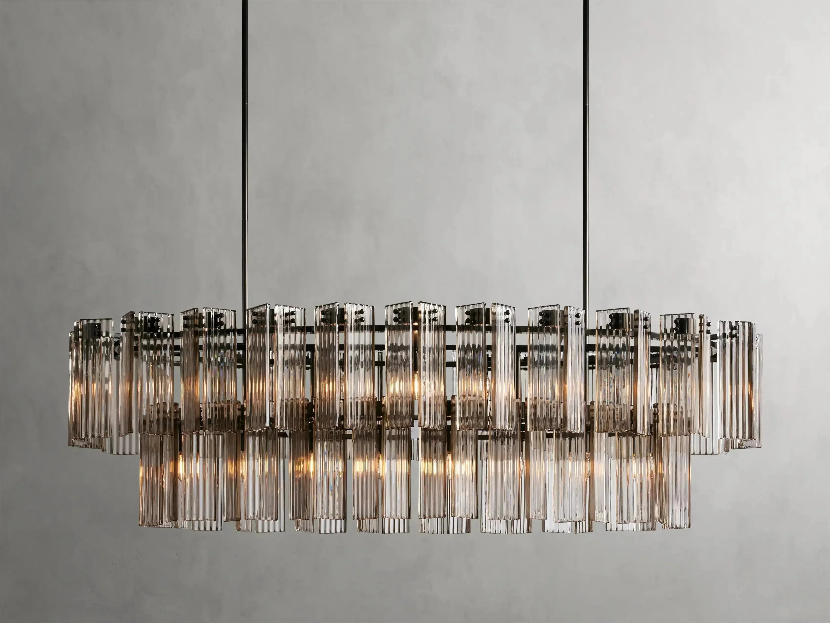 Delsie Oval Art Glass Chandelier 51''63''72''L - Image 14