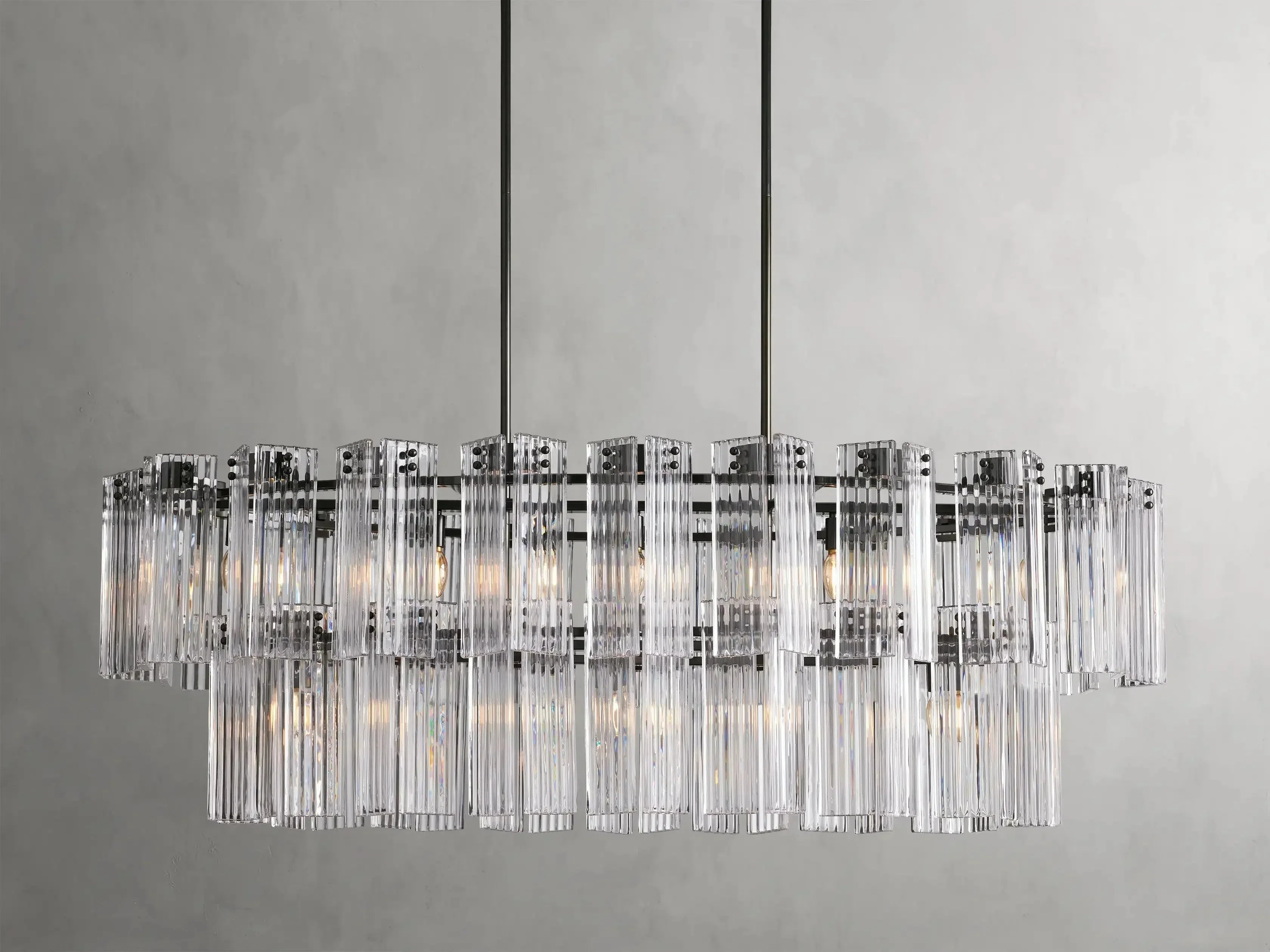 Delsie Oval Art Glass Chandelier 51''63''72''L - Image 17