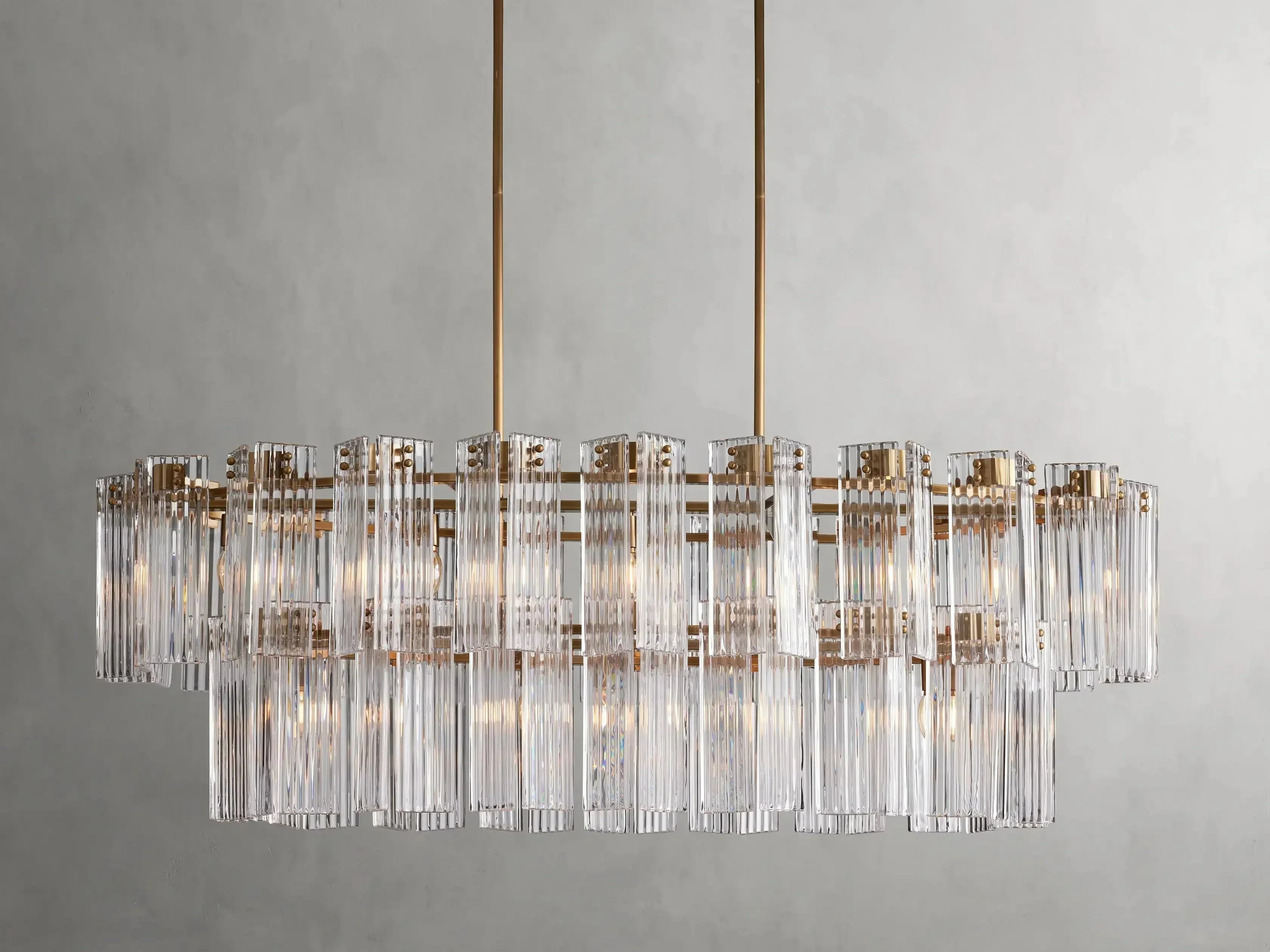 Delsie Oval Art Glass Chandelier 51''63''72''L - Image 3