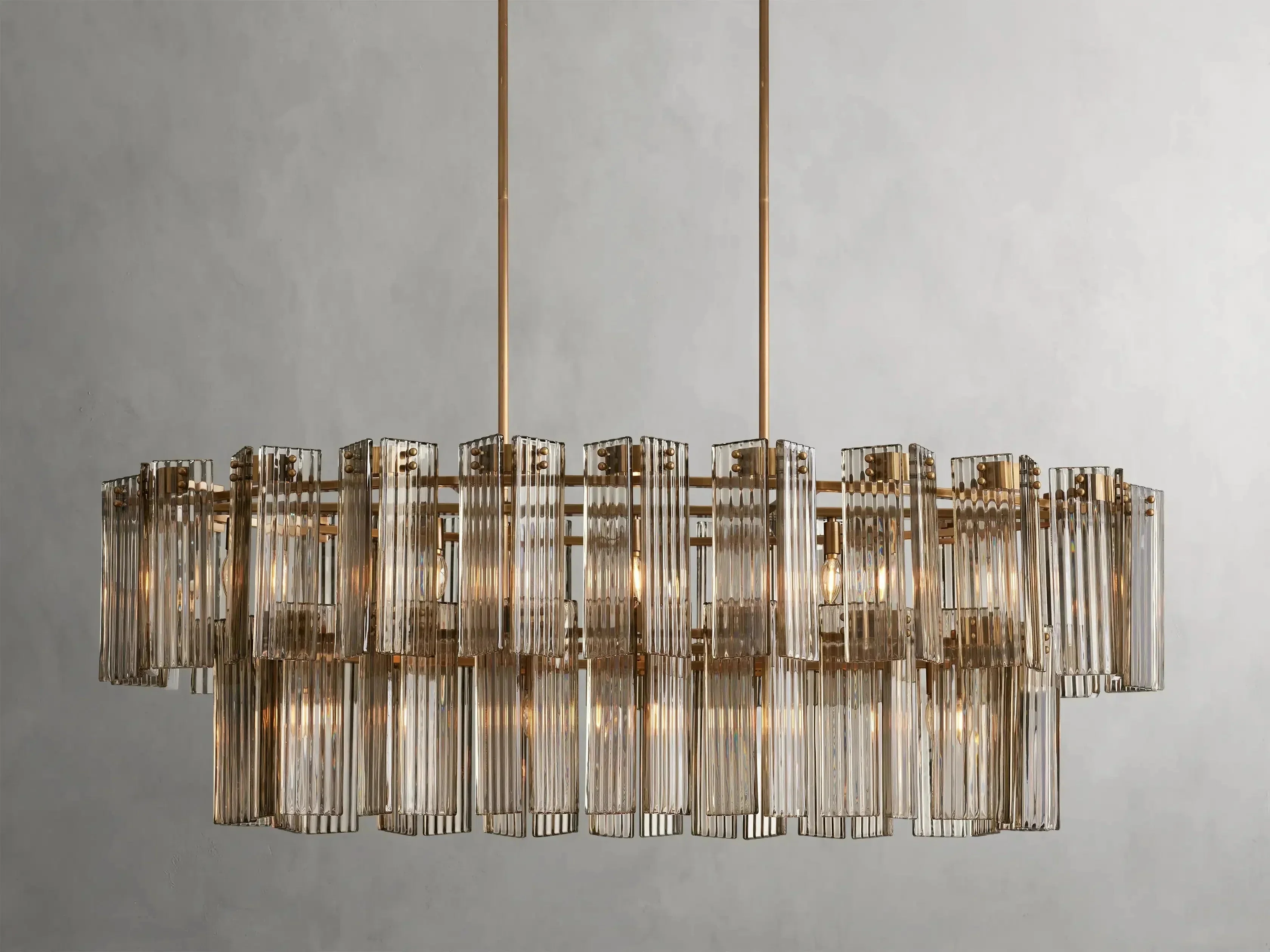 Delsie Oval Art Glass Chandelier 51''63''72''L - Image 4