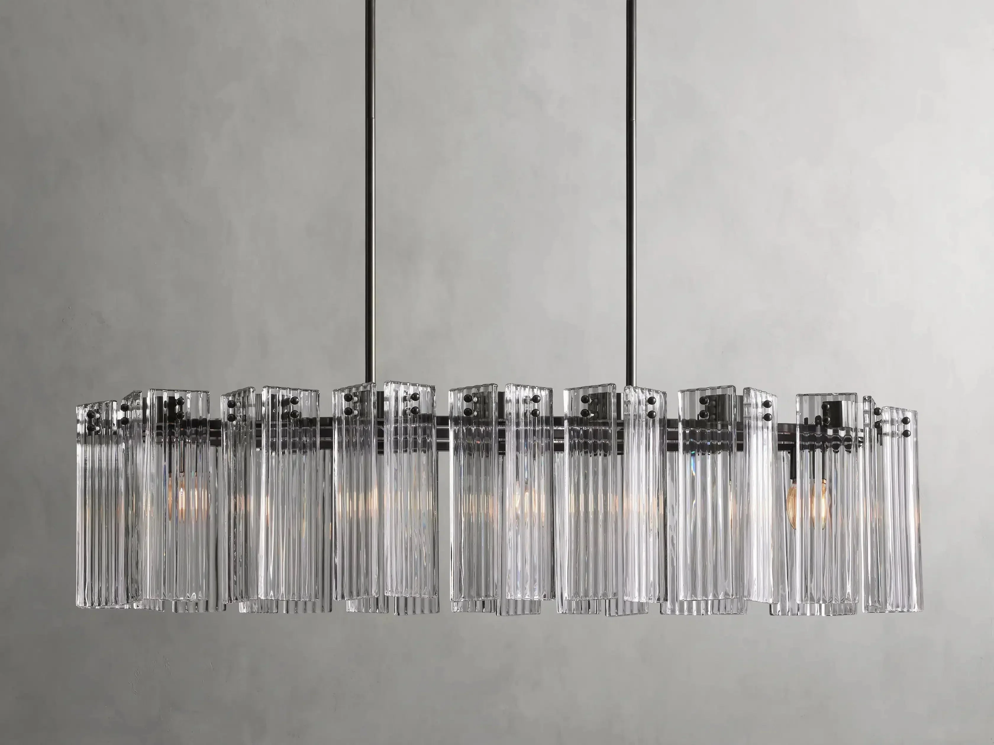 Delsie Oval Art Glass Chandelier 51''63''72''L - Image 9