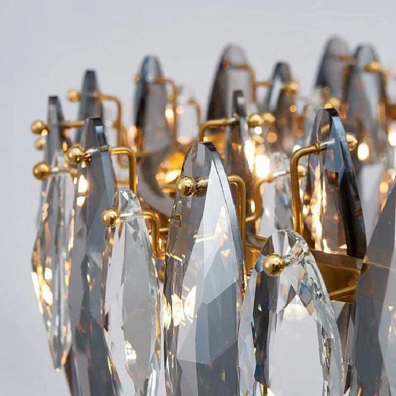 Modern Round Smoke Crystal Chandelier - Image 3