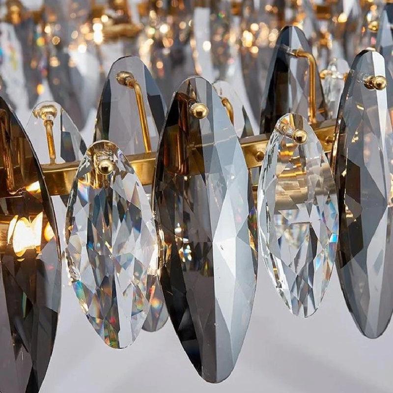 Modern Round Smoke Crystal Chandelier - Image 4