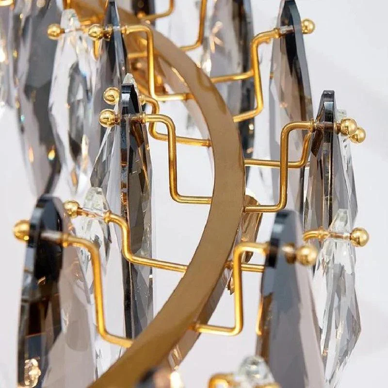 Modern Round Smoke Crystal Chandelier - Image 5
