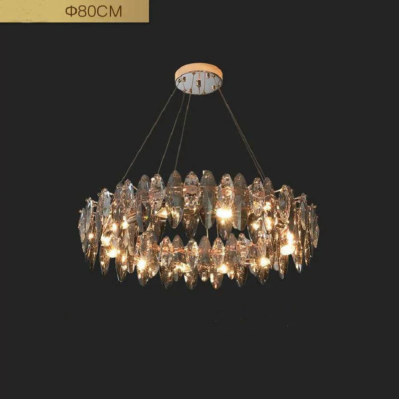 Modern Round Smoke Crystal Chandelier - Image 8