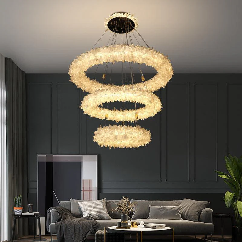 Derek Modern Rock Quartz Crystal Cluster Halo Chandelier - Image 2