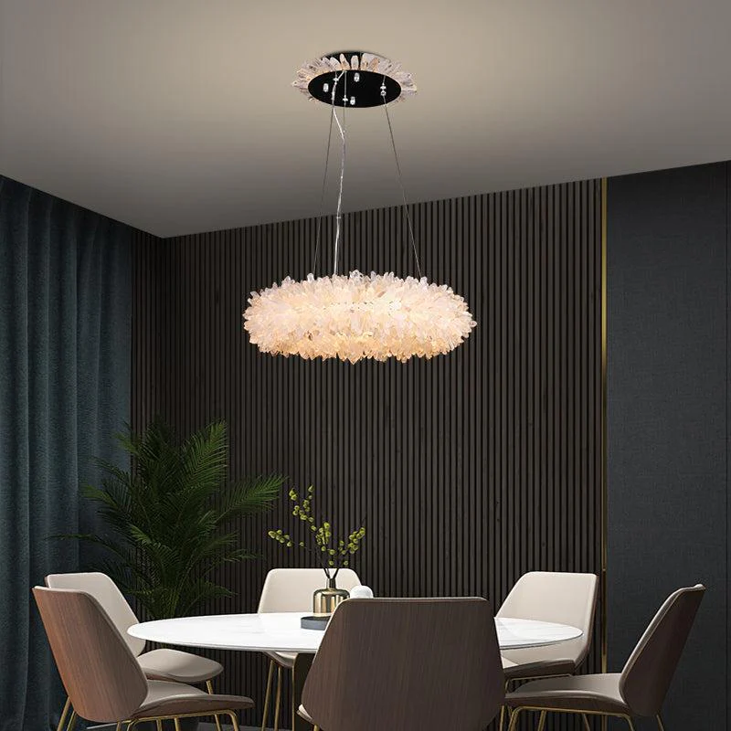 Derek Modern Rock Quartz Crystal Cluster Halo Chandelier - Image 5