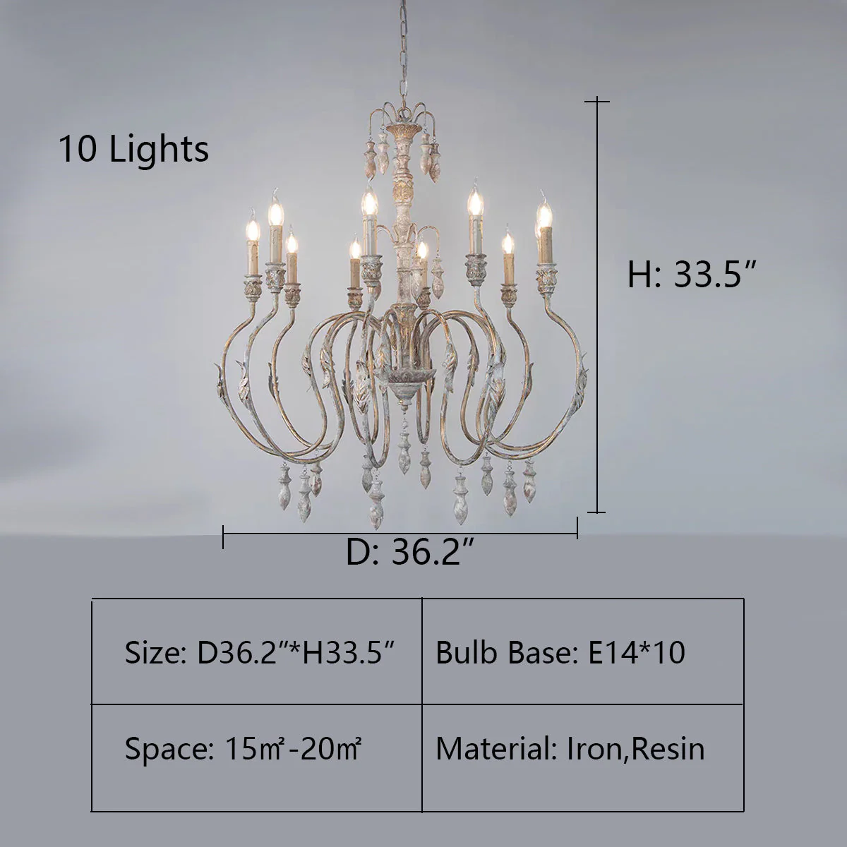 French Vintage Candle Chandelier for Living Room/Bedroom - Image 16