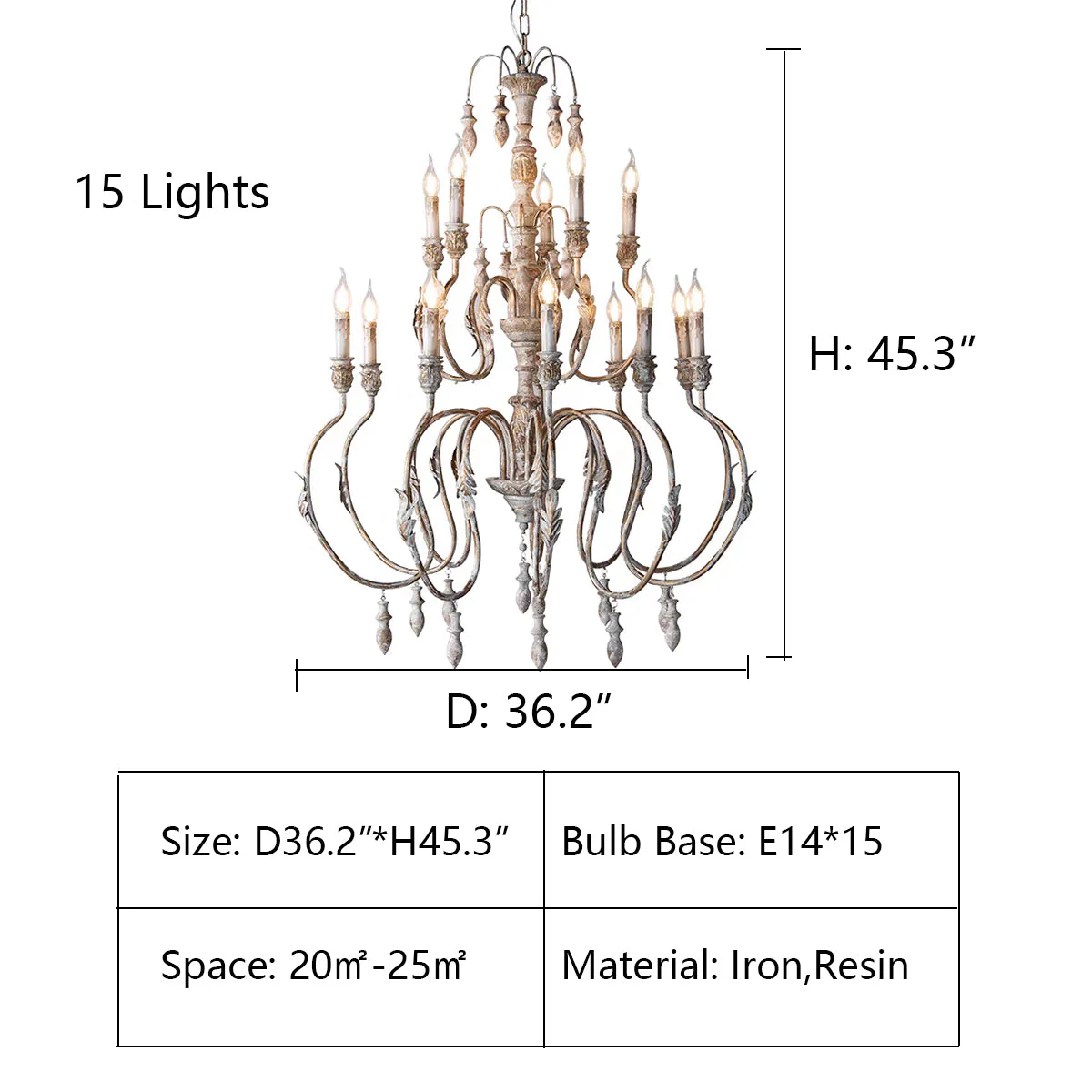 French Vintage Candle Chandelier for Living Room/Bedroom - Image 17